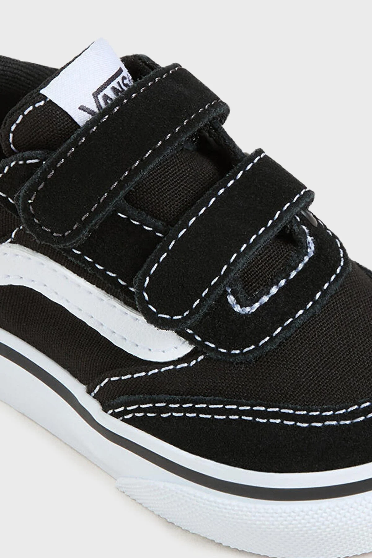 Vans Brooklyn LS V Cırt Cırtlı Sneaker Unisex Çocuk Ayakkabı VN000D7XBA21 SİYAH-BEYAZ - 4