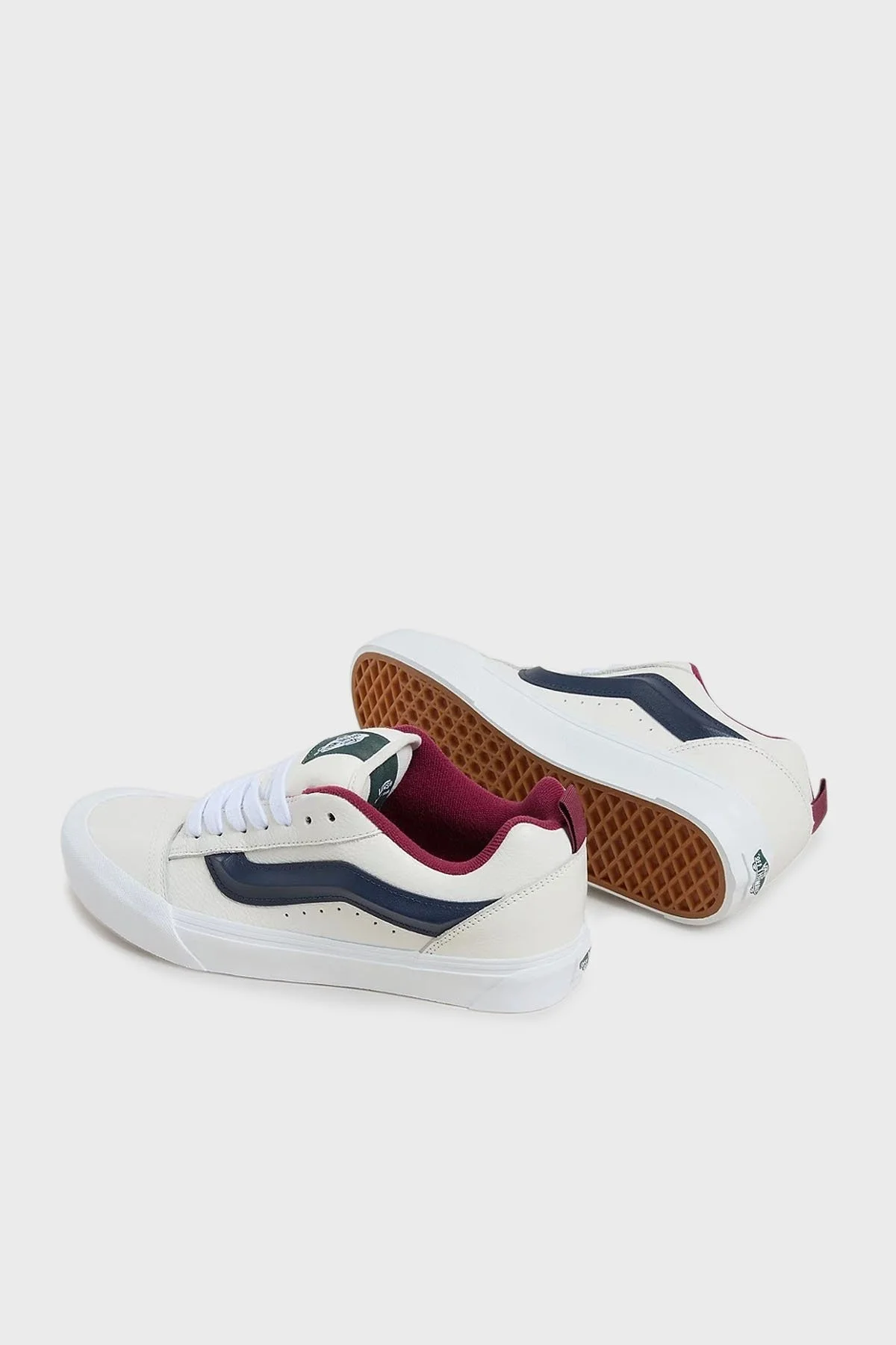 Vans Knu Skool Deri Logolu Sneaker Unisex Ayakkabı VN000D22WTM1 BEYAZ-LACİVERT - 5