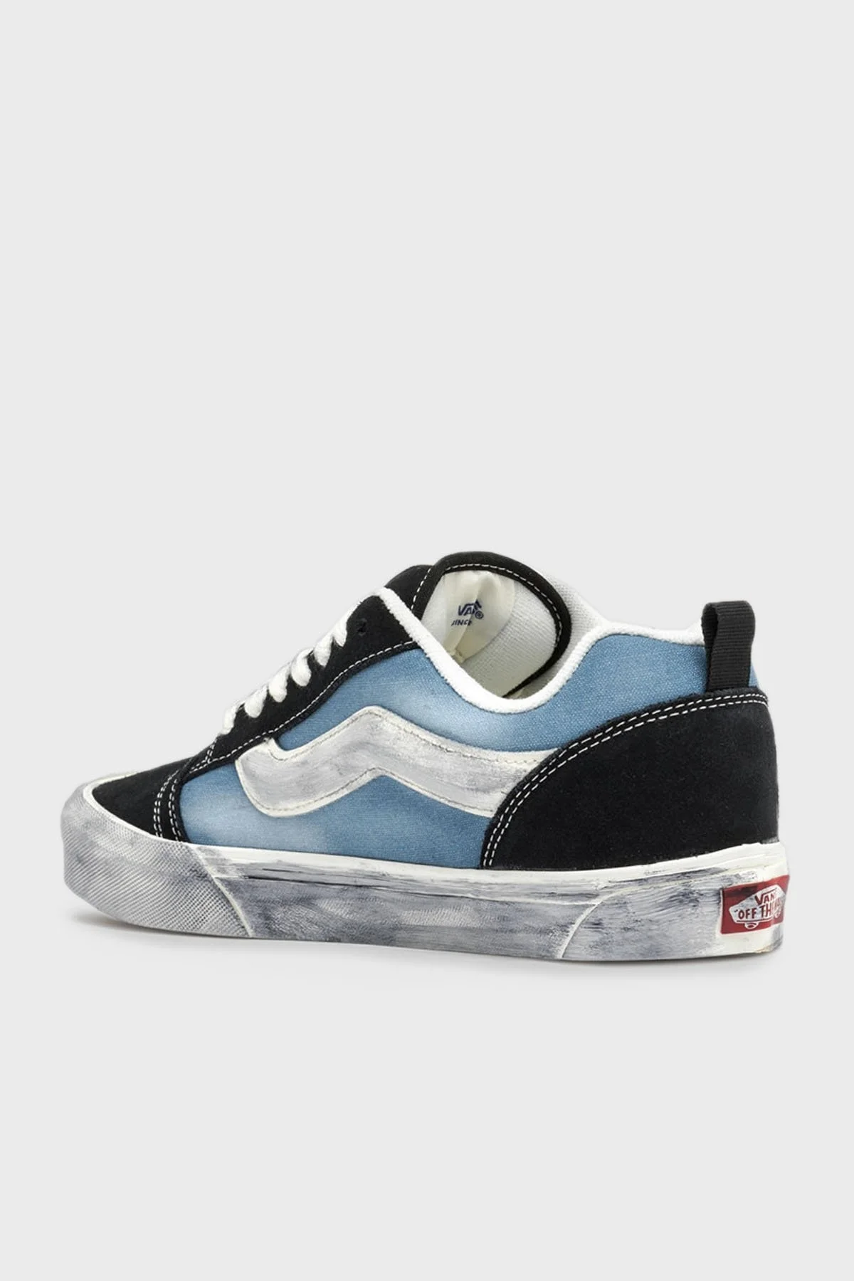 Vans Knu Skool Deri Süet Logolu Unisex Ayakkabı VN000CRPJCN1 SİYAH-MAVİ - 3
