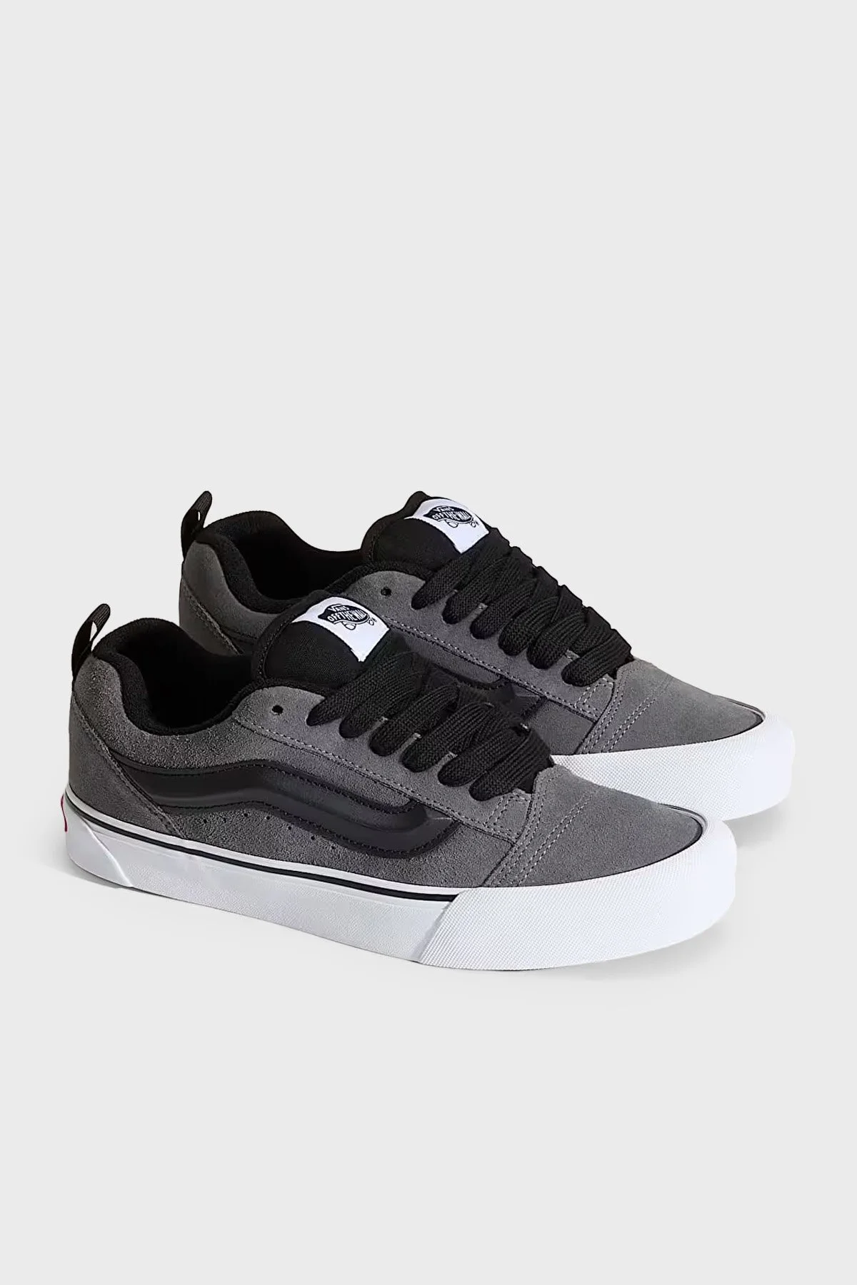 Vans Knu Skool Logolu Süet Sneaker Unisex Ayakkabı VN000DAJPWT1 GRİ - 1