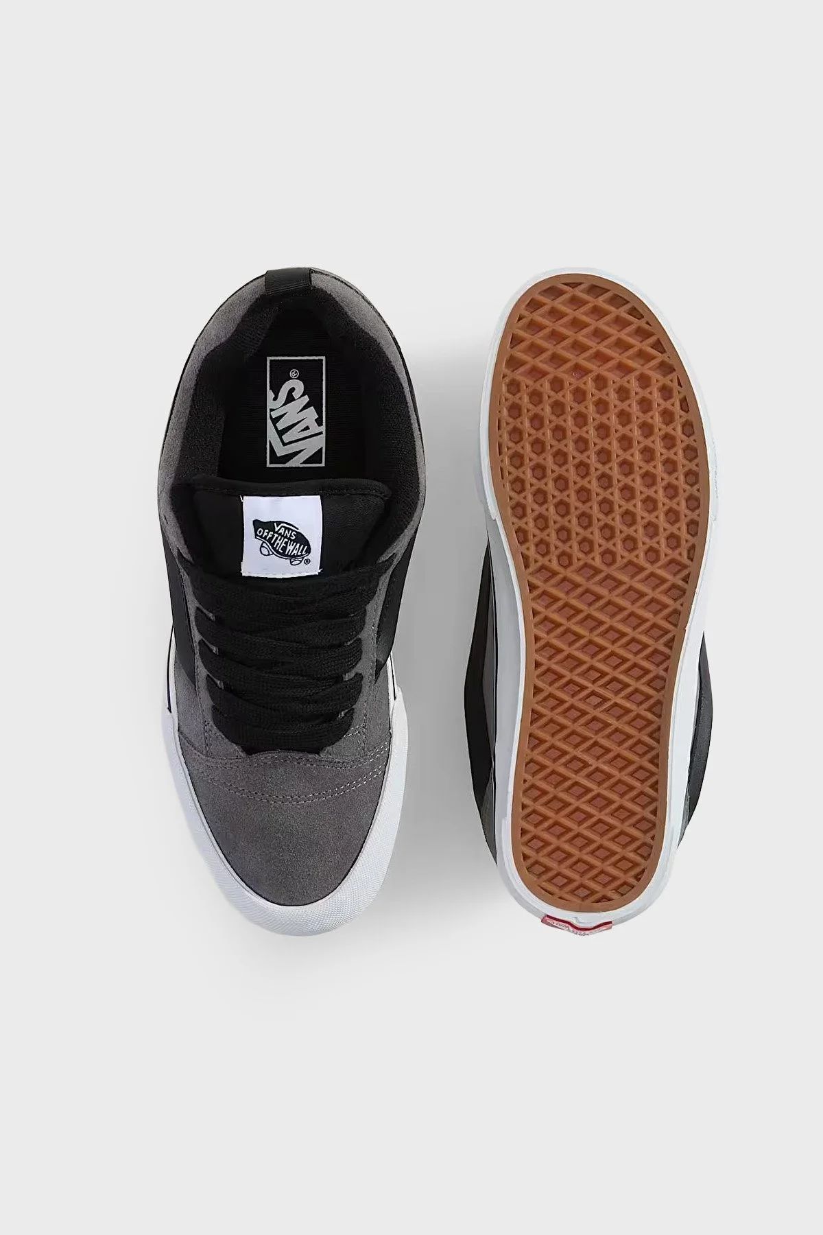 Vans Knu Skool Logolu Süet Sneaker Unisex Ayakkabı VN000DAJPWT1 GRİ - 3