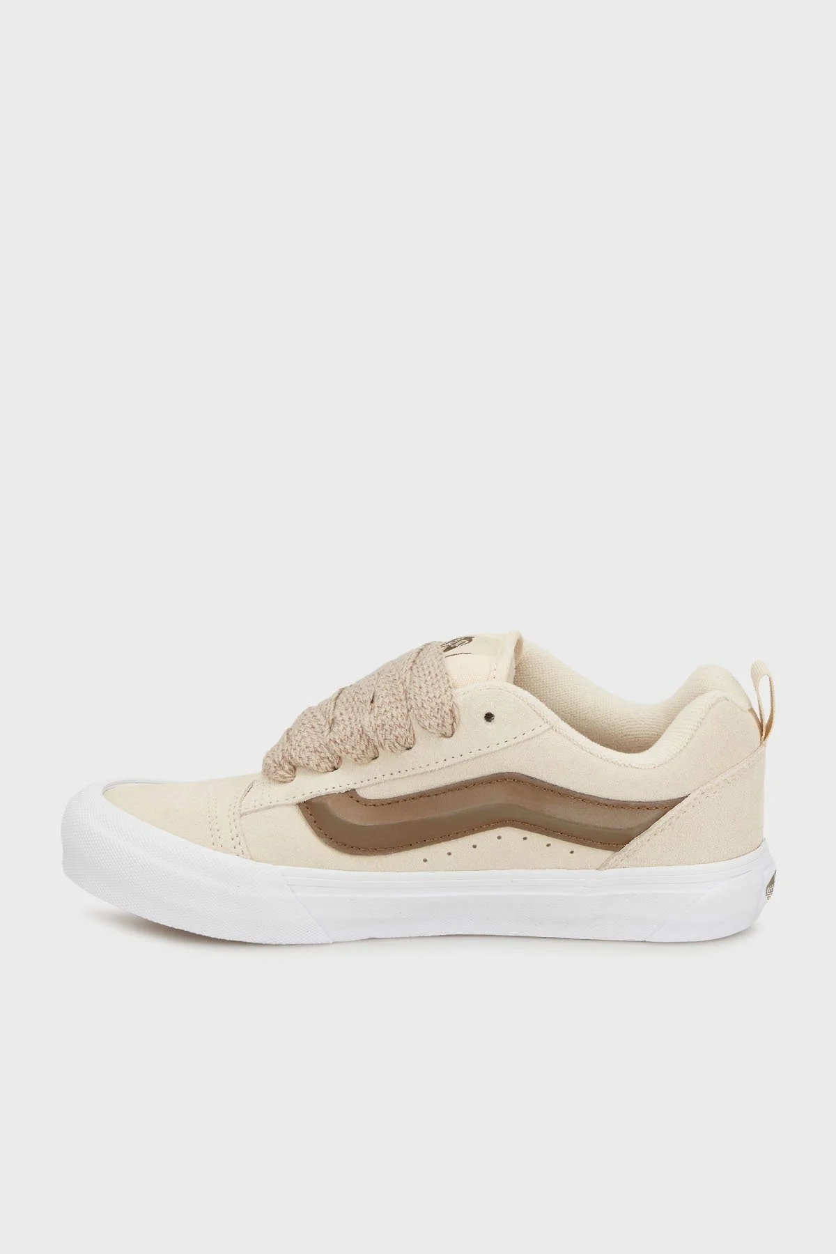 Vans Knu Skool Logolu Süet ve Deri Karışımlı Sneaker Unisex Ayakkabı VN000D6ZCHW1 BEJ-KAHVE - 3
