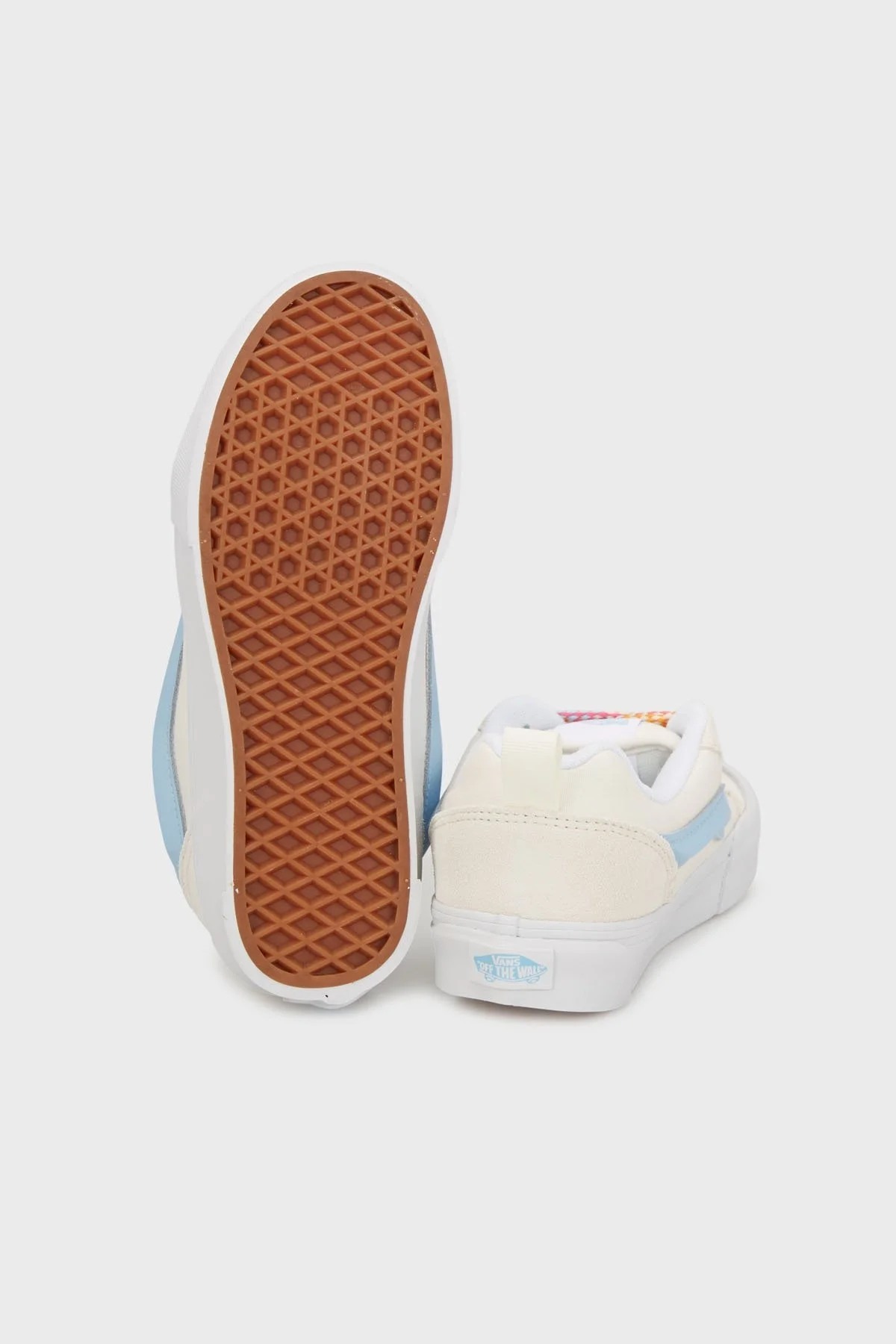 Vans Knu Skool Süet Logolu Sneaker Unisex Ayakkabı VN000D6ZZ5D1 KREM-MAVİ - 4