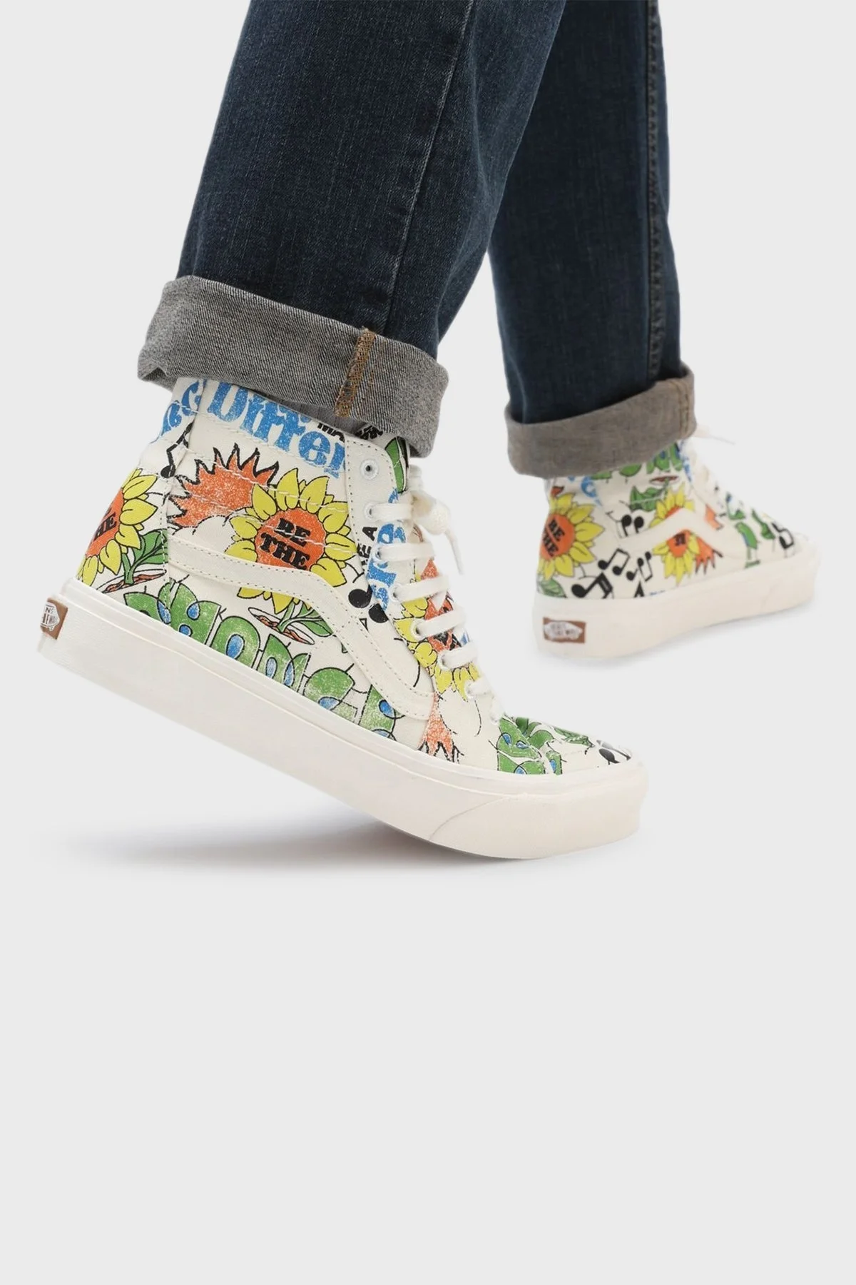 Vans Logolu Desenli UA SK8-Hi Unisex Ayakkabı VN0A4U16ARG1 BEYAZ-YEŞİL - 5