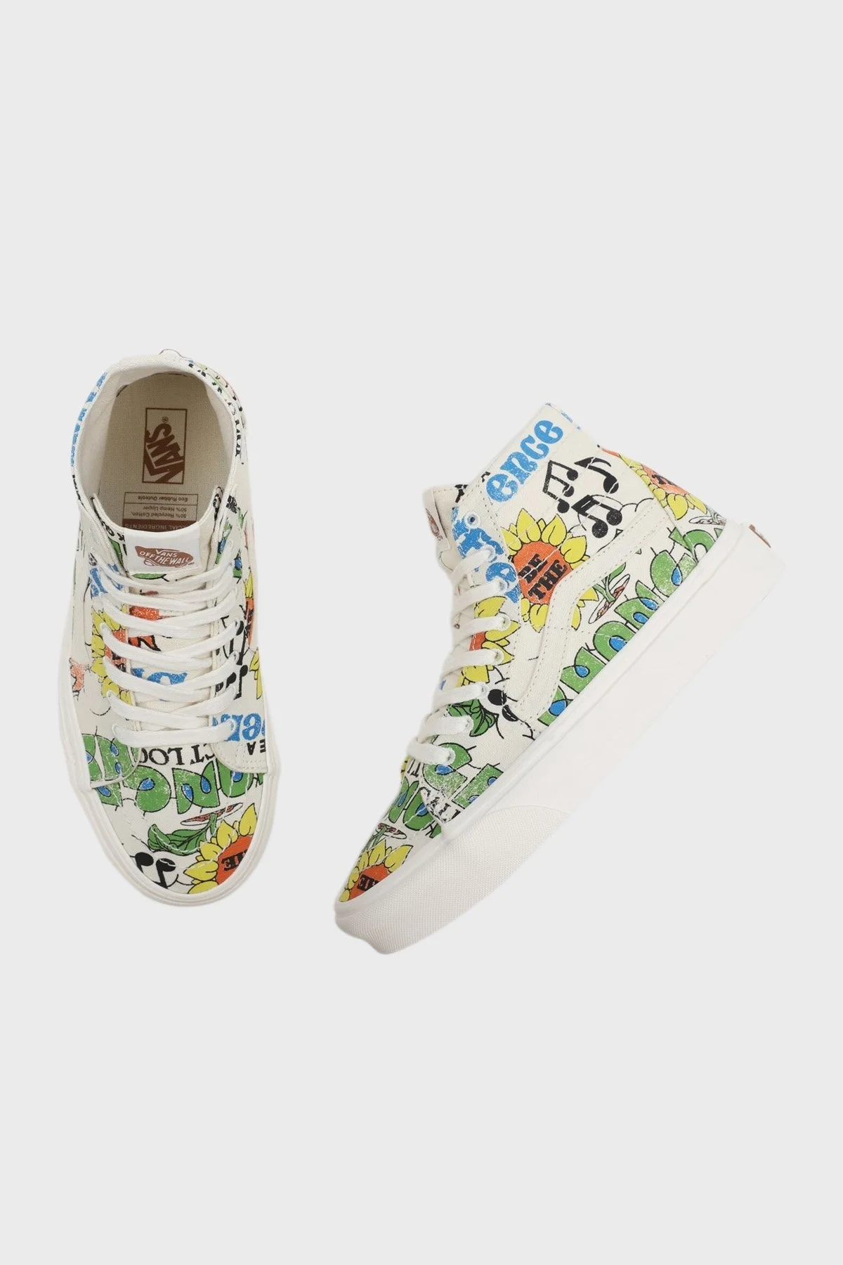 Vans Logolu Desenli UA SK8-Hi Unisex Ayakkabı VN0A4U16ARG1 BEYAZ-YEŞİL - 6