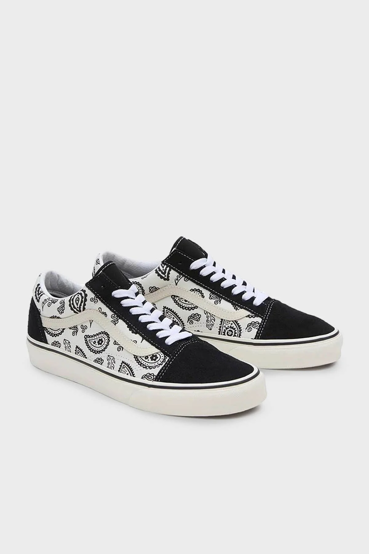 Vans Old Skool Desenli Sneaker Bayan Ayakkabı VN0007NTCCZ1 SİYAH-BEYAZ - 4
