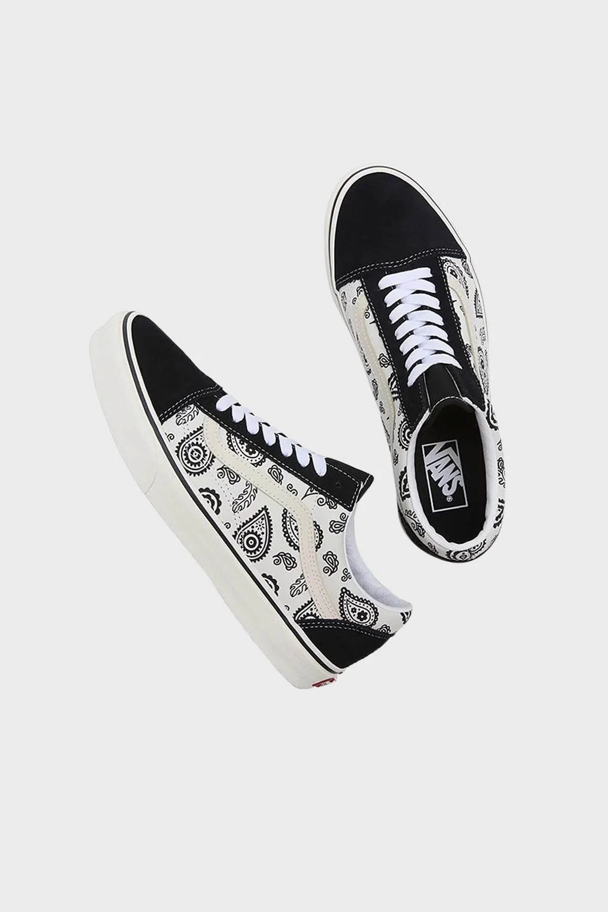 Vans Old Skool Desenli Sneaker Bayan Ayakkabı VN0007NTCCZ1 SİYAH-BEYAZ - 7