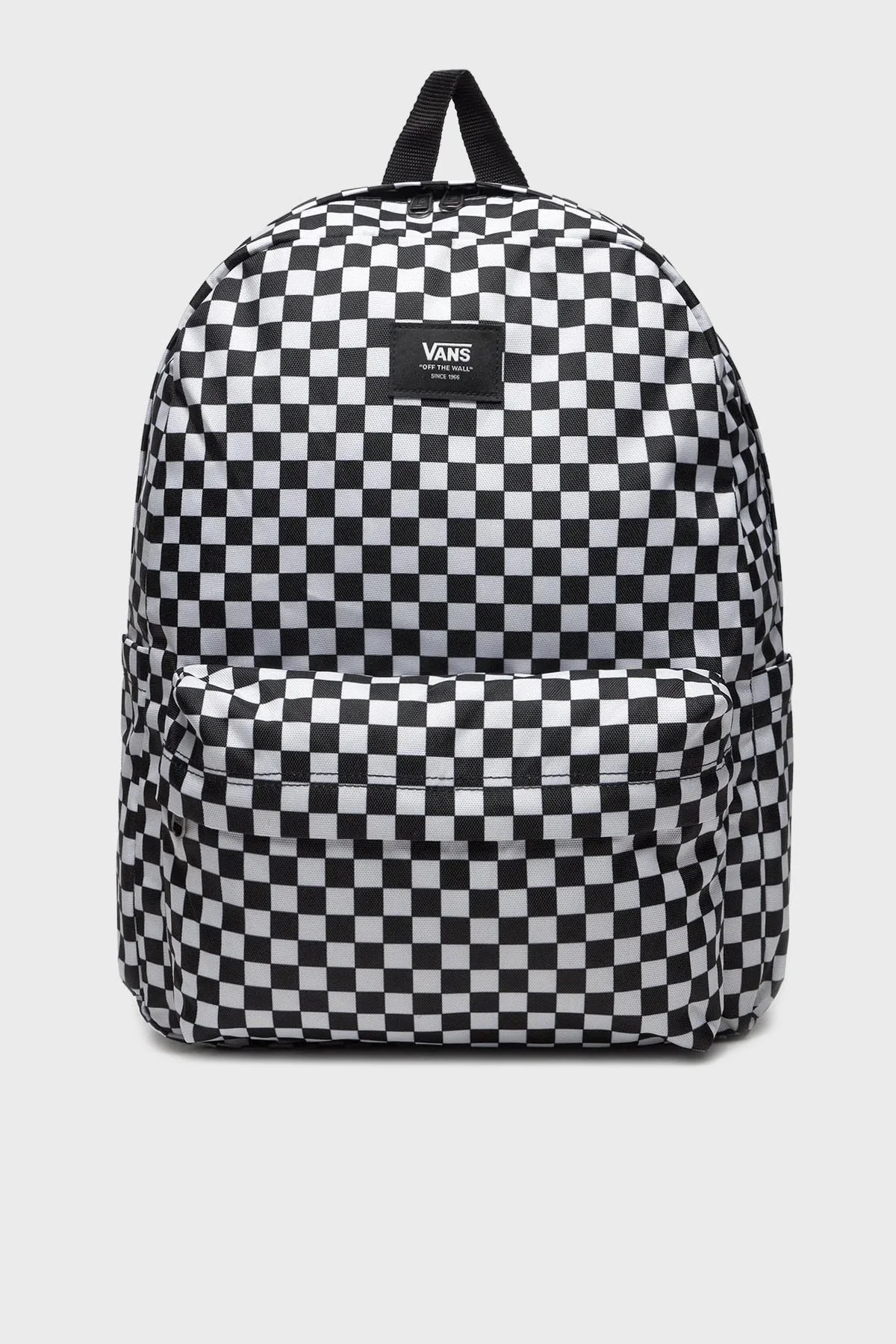 Vans Old Skool Kareli Fermuarlı Unisex Sırt Çantası VN000H4XY281 SİYAH-BEYAZ - 1