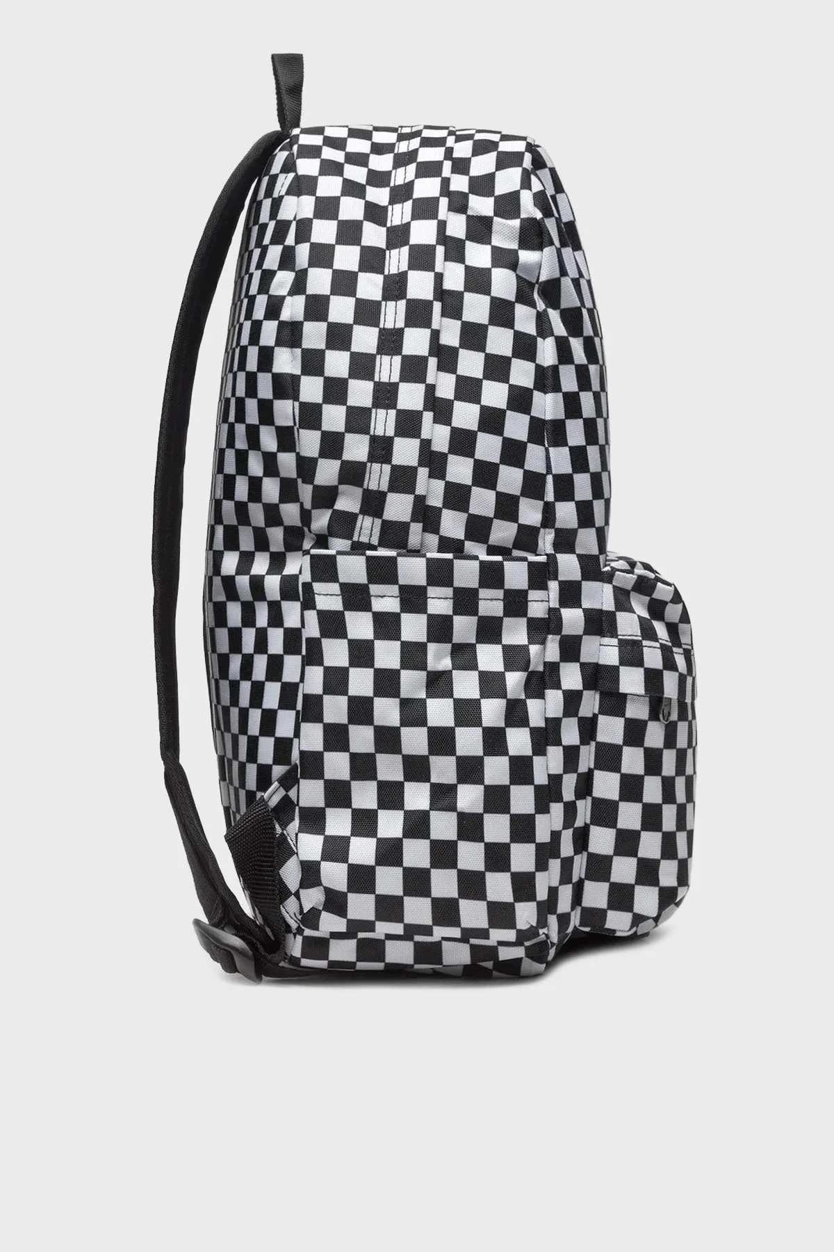 Vans Old Skool Kareli Fermuarlı Unisex Sırt Çantası VN000H4XY281 SİYAH-BEYAZ - 3