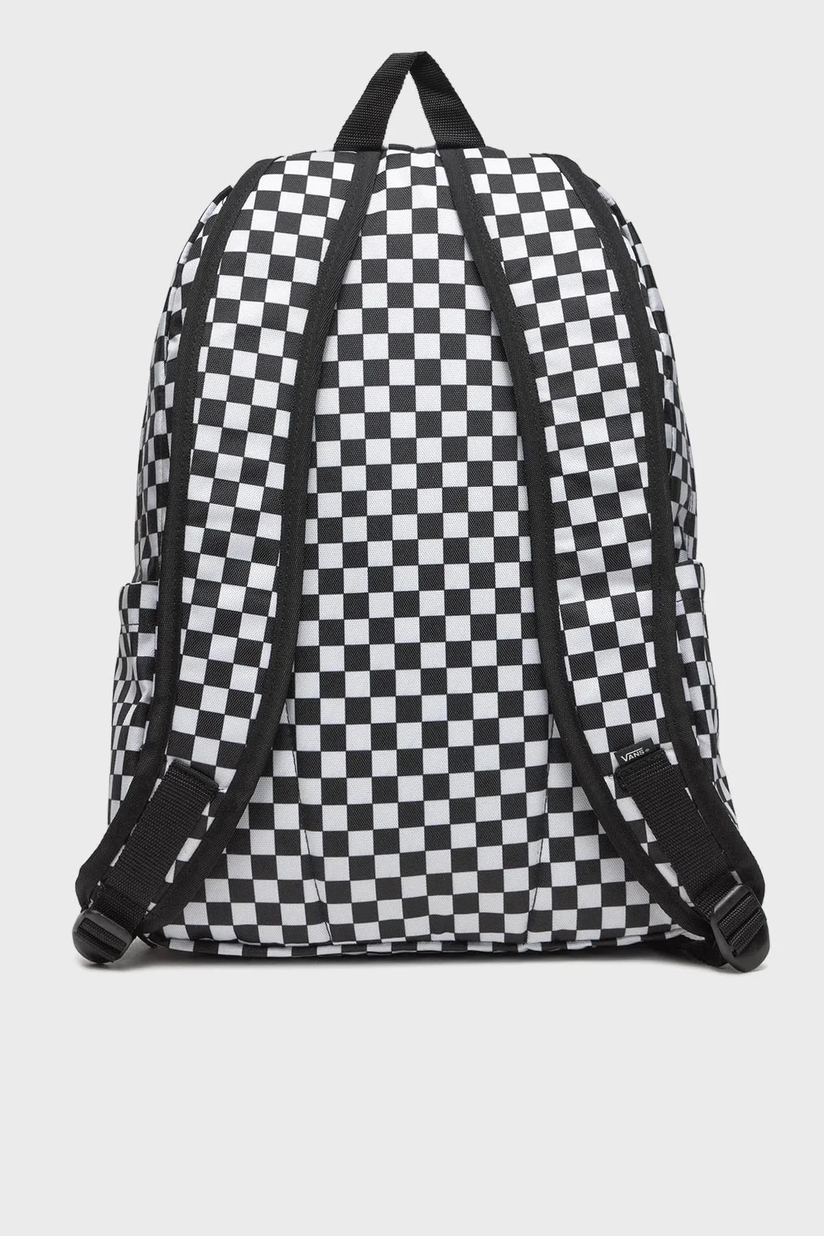 Vans Old Skool Kareli Fermuarlı Unisex Sırt Çantası VN000H4XY281 SİYAH-BEYAZ - 4