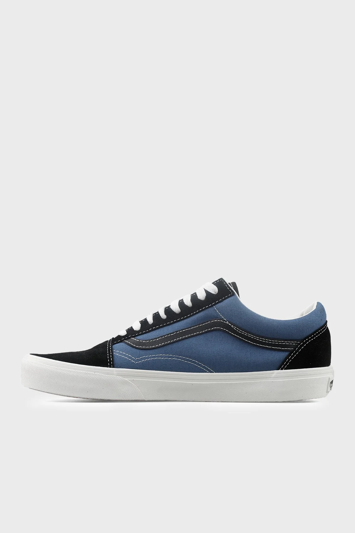 Vans Old Skool Logolu Süet Detaylı Sneaker Unisex Ayakkabı VN000D7ZNGV1 Mavi-Siyah - 2