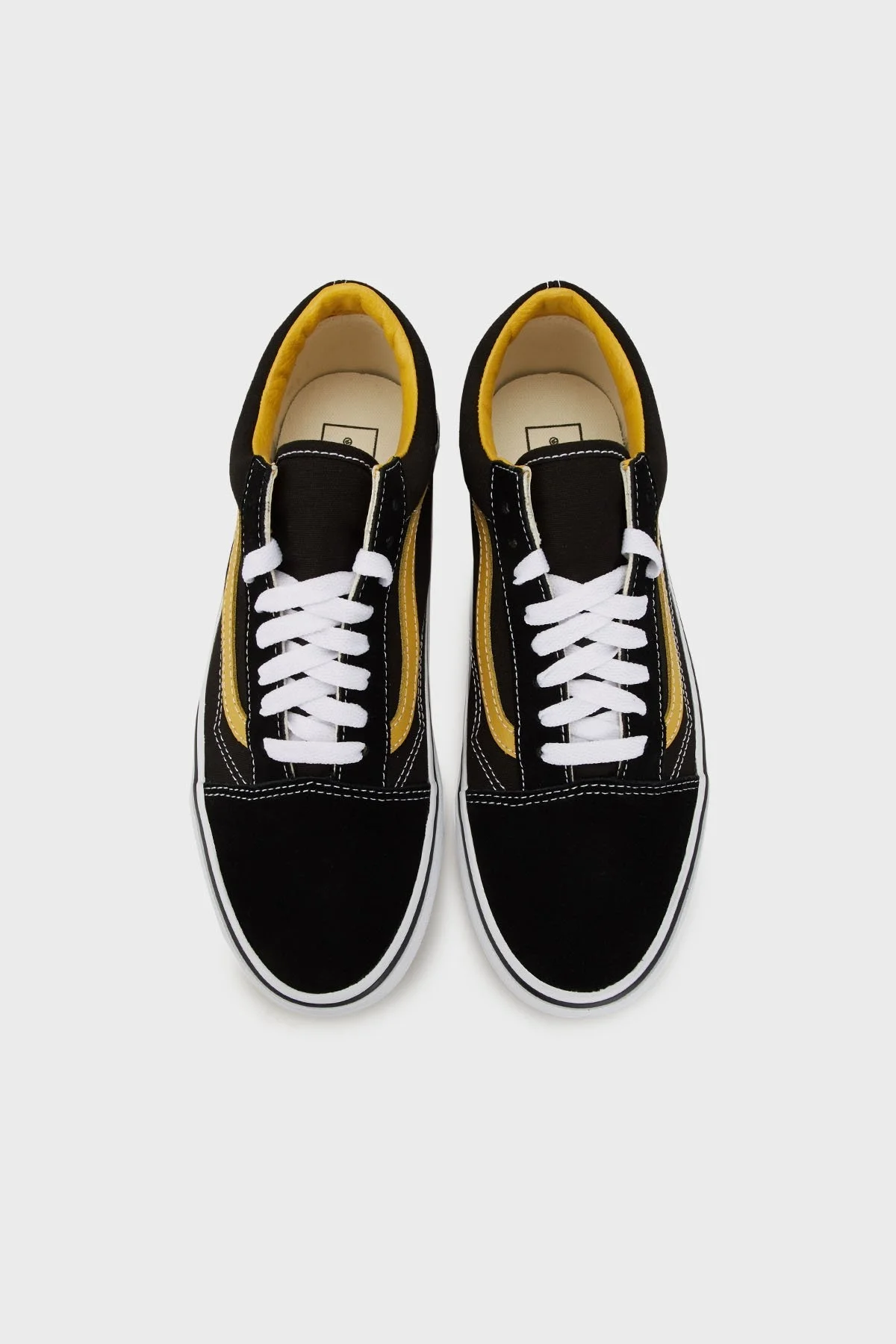 Vans Old Skool Logolu Süet Sneaker Unisex Ayakkabı VN000CR5YLW1 SİYAH-SARI - 4