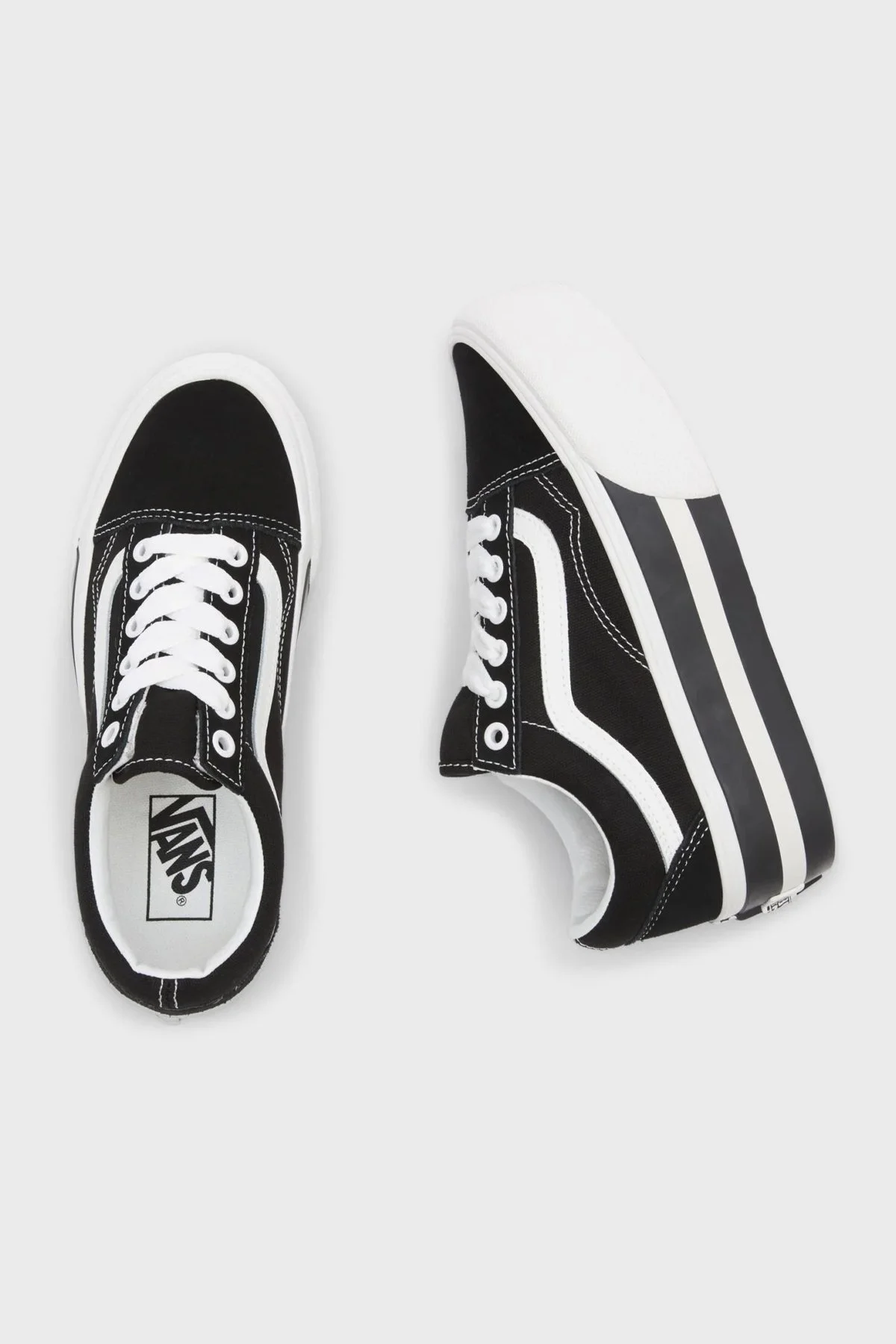 Vans Old Skool Stackform Sneaker Unisex Ayakkabı VN0009PZBZW1 SİYAH-BEYAZ - 3