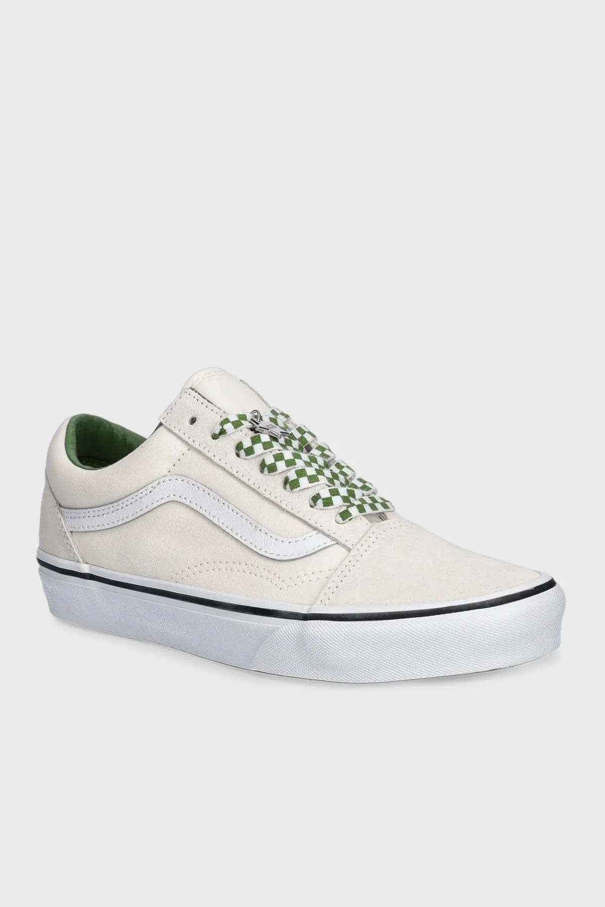 Vans Old Skool Süet Logolu Sneaker Unisex Ayakkabı VN000D6WBOM1 Krem-Yeşil - 2