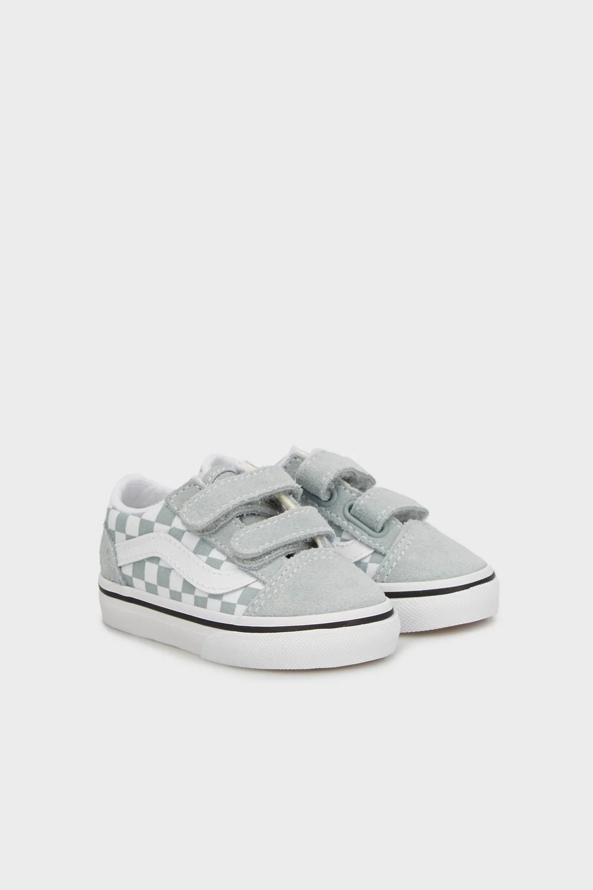 Vans Old Skool V Kareli Süet Sneaker Unisex Çocuk Ayakkabı VN0009RCEPO1 AÇIK YEŞİL-KREM - 2