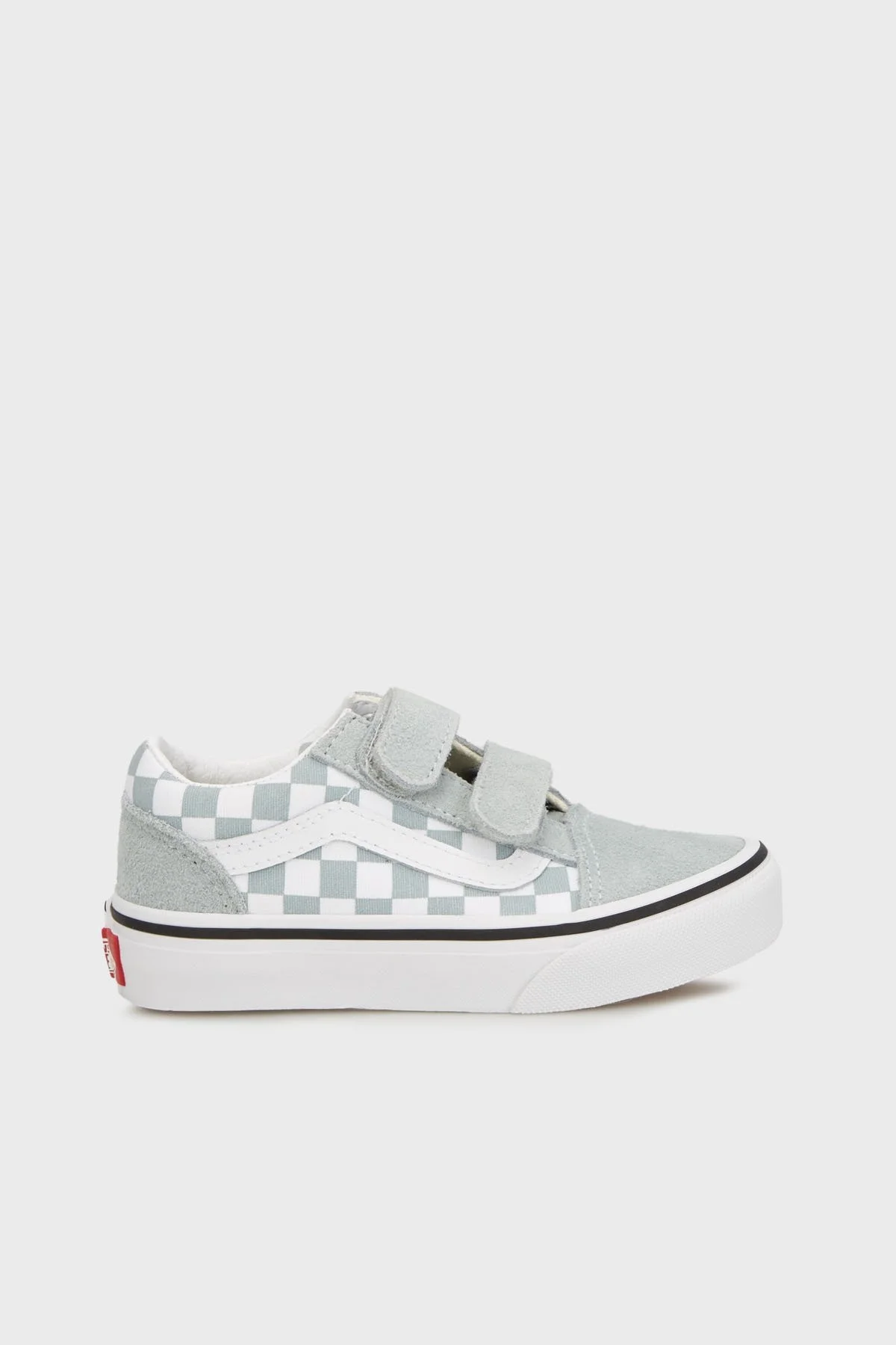Vans Old Skool V Kareli Süet Sneaker Unisex Çocuk Ayakkabı VN000CYAEPO1 AÇIK YEŞİL-KREM - 1