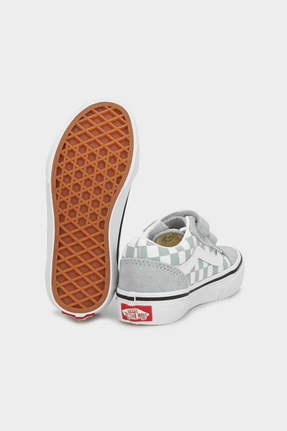 Vans Old Skool V Kareli Süet Sneaker Unisex Çocuk Ayakkabı VN000CYAEPO1 AÇIK YEŞİL-KREM - 4