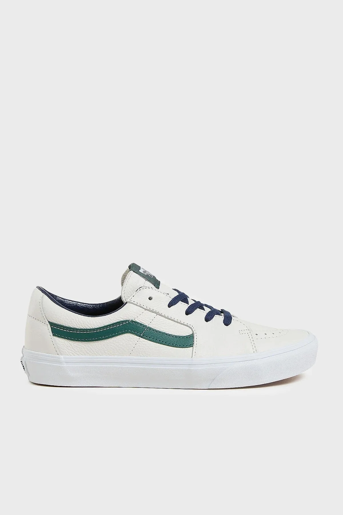 Vans SK8-Low Deri Logolu Sneaker Unisex Ayakkabı VN0009QRWTM1 GRİ-BEYAZ - 1