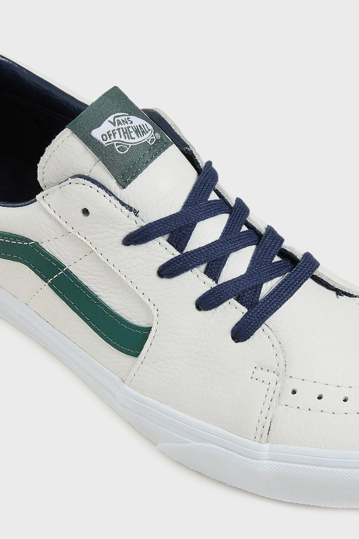 Vans SK8-Low Deri Logolu Sneaker Unisex Ayakkabı VN0009QRWTM1 GRİ-BEYAZ - 5