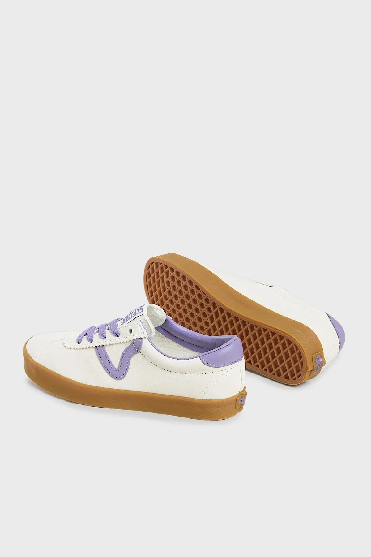 Vans Sport Low Kanvas ve Süet Sneaker Unisex Ayakkabı VN000CQR6PH1 Bej-Lila - 4