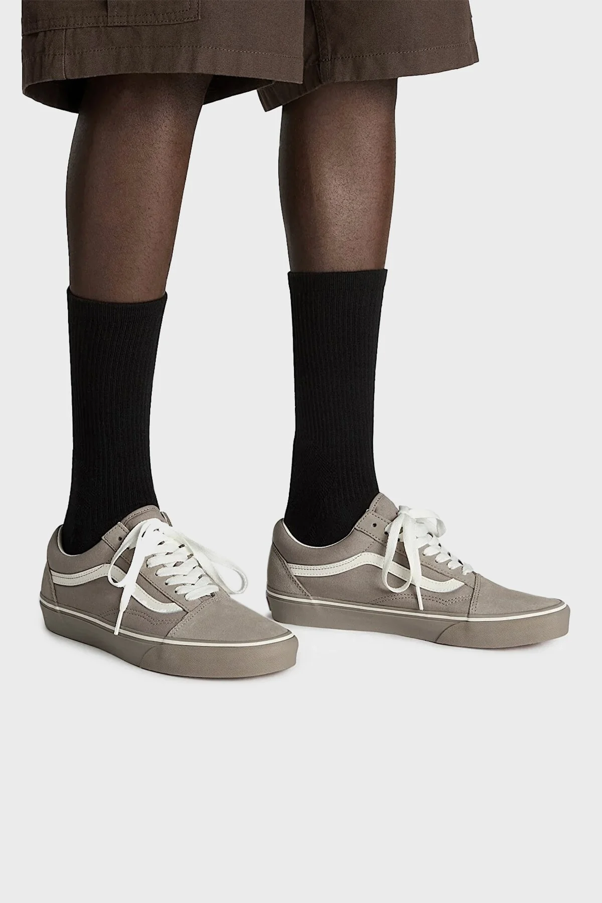 Vans TD Old Skool V Süet Logolu Sneaker Unisex Ayakkabı VN000D5NBXC1 GRİ - 2