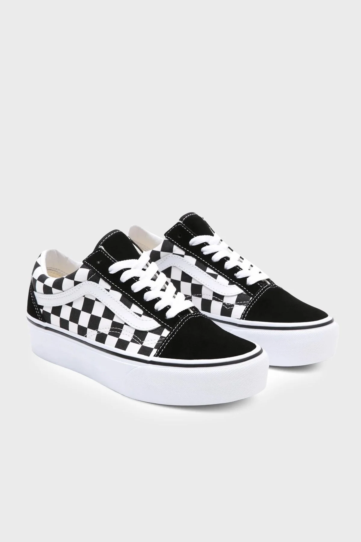 Vans UA Old Skool Deri Sneaker Bayan Ayakkabı VN0A3B3UHRK1 SİYAH-BEYAZ - 3