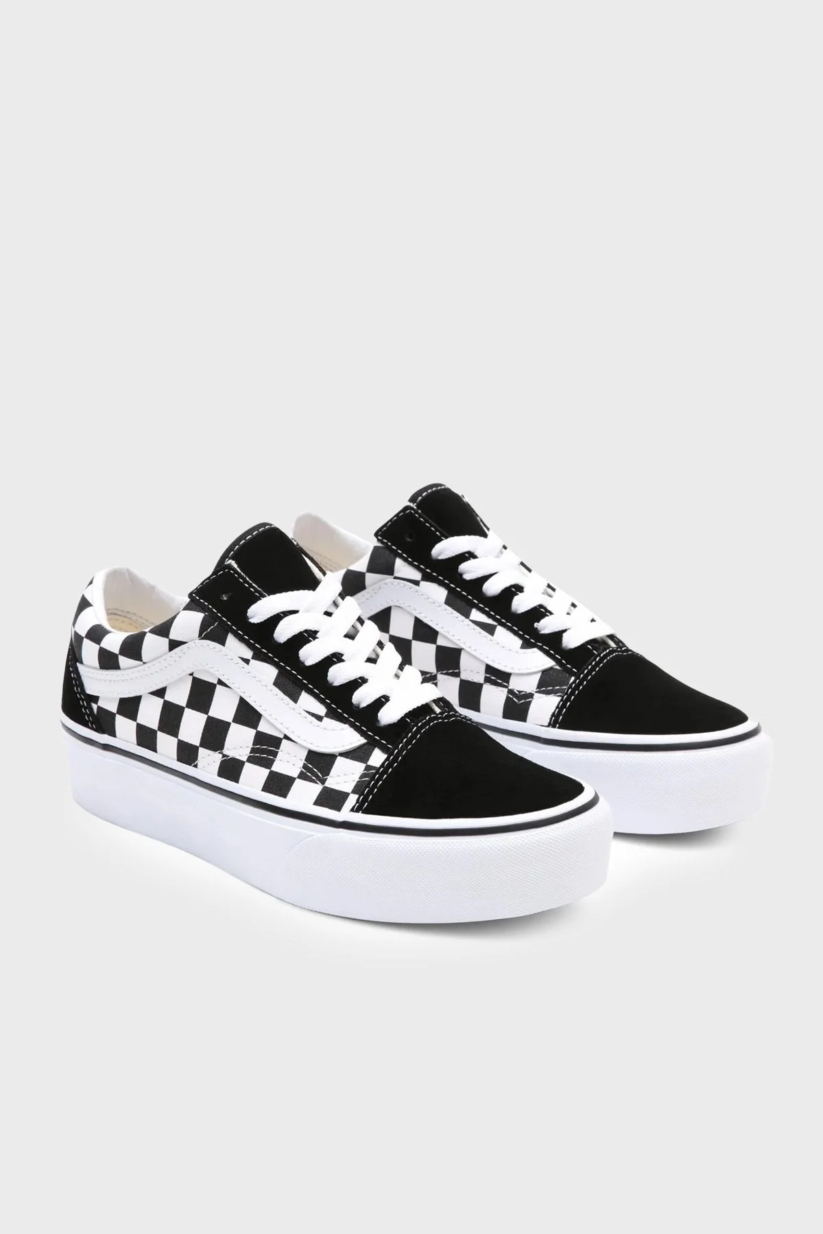 Vans UA Old Skool Deri Sneaker Kadın Ayakkabı VN0A3B3UHRK1 SİYAH-BEYAZ - 3