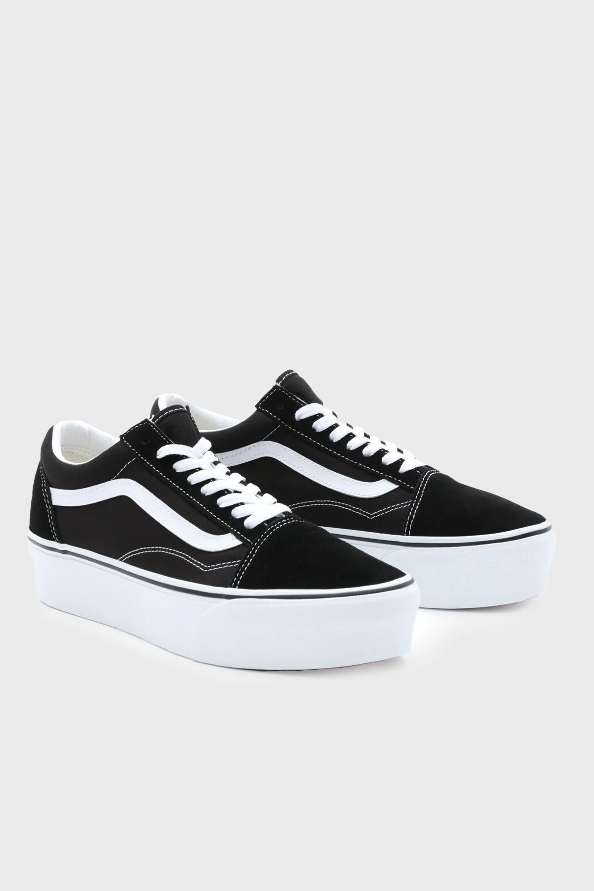 Vans UA Old Skool Stackform Sneaker Bayan Ayakkabı VN0A7Q5M6BT1 SİYAH-BEYAZ - 2