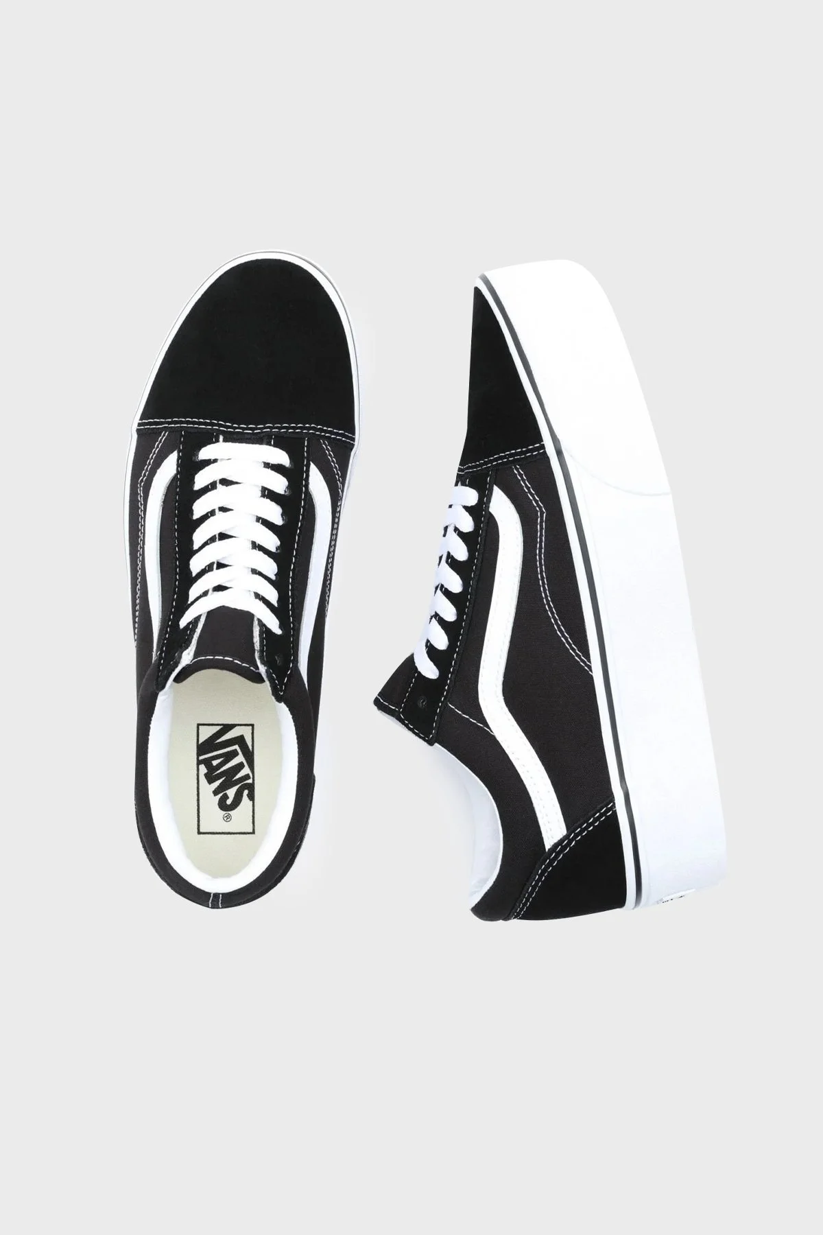 Vans UA Old Skool Stackform Sneaker Bayan Ayakkabı VN0A7Q5M6BT1 SİYAH-BEYAZ - 4