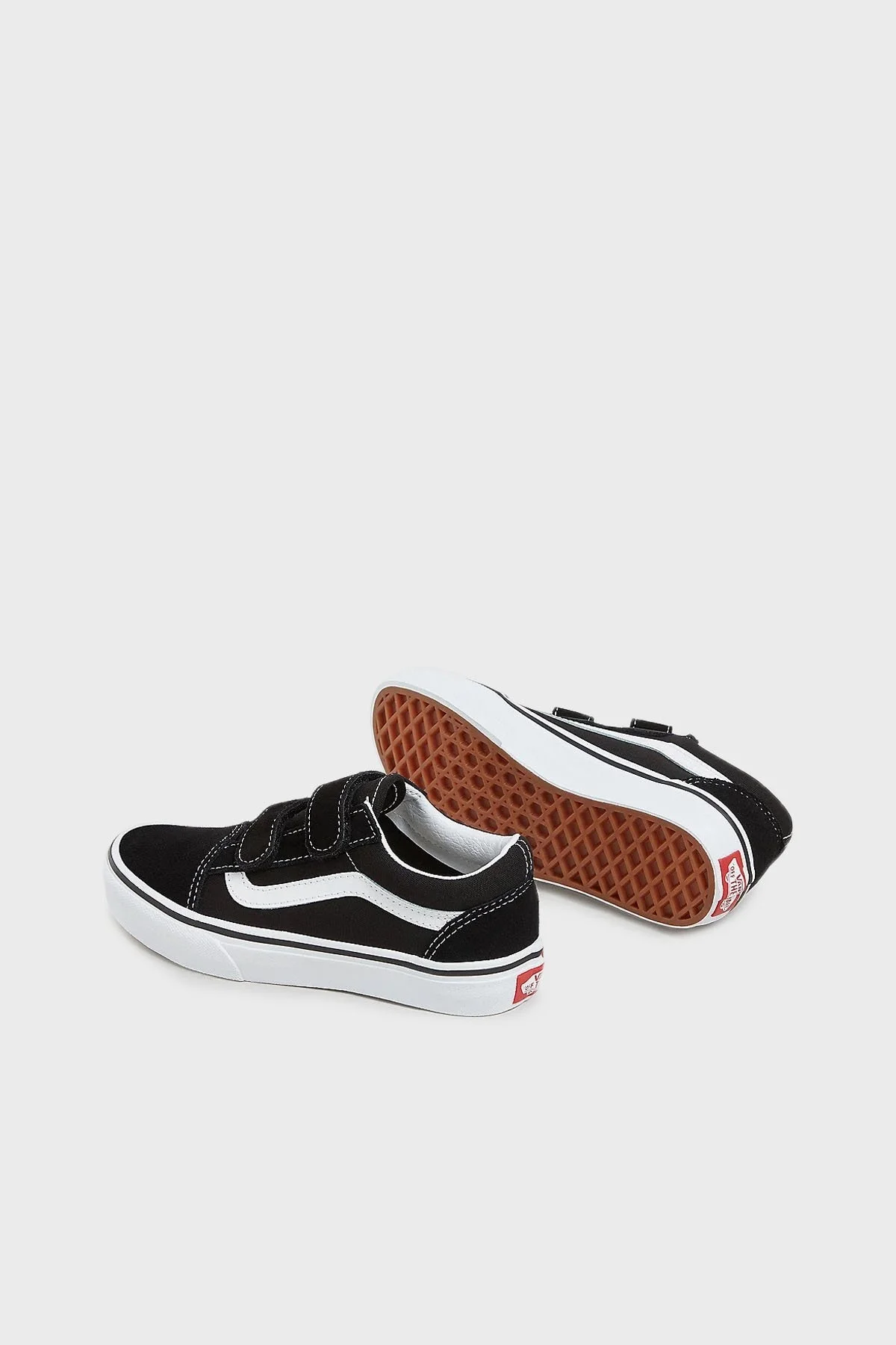 Vans UY Old Skool V Cırt Cırtlı Deri Sneaker Unisex Çocuk Ayakkabı VN000VHE6BT1 SİYAH-BEYAZ - 4