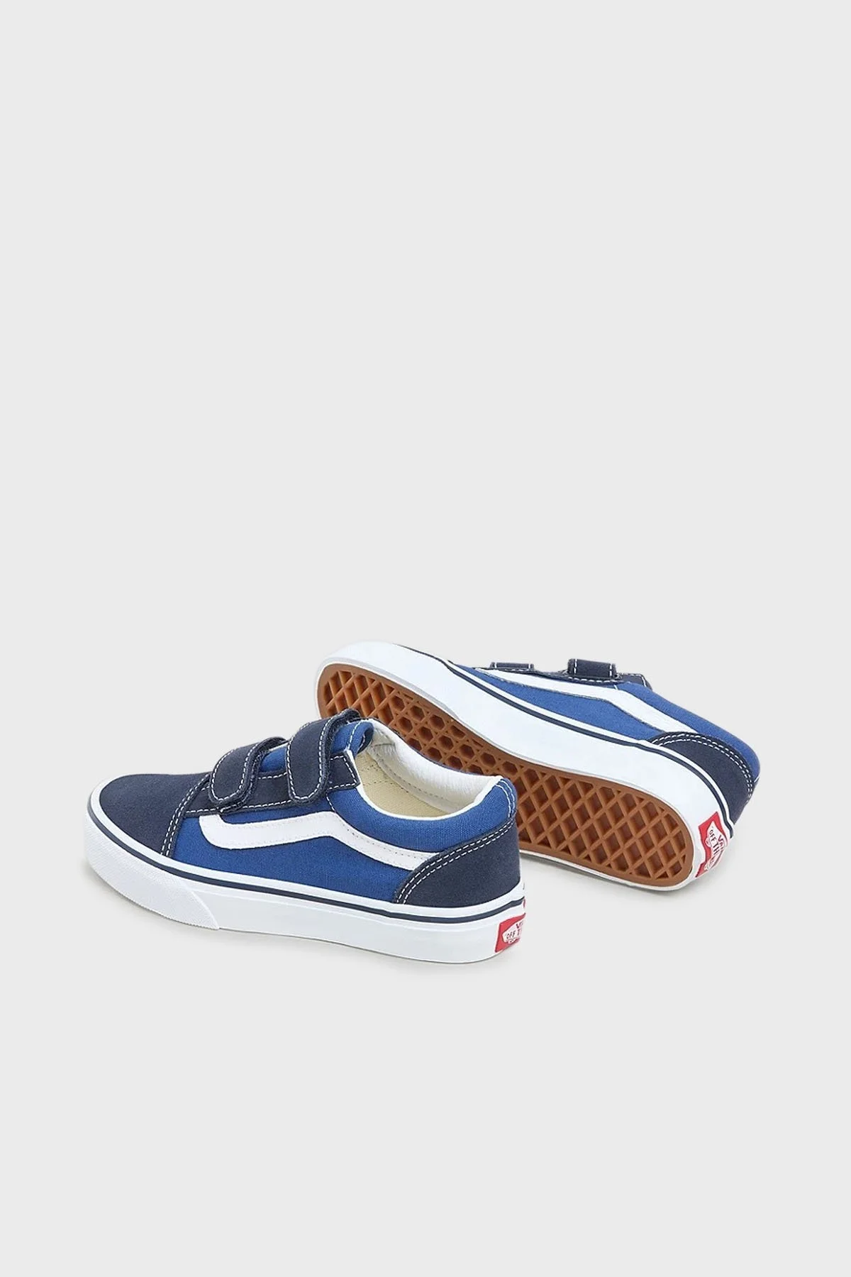 Vans UY Old Skool V Cırt Cırtlı Süet Sneaker Unisex Çocuk Ayakkabı VN000VHENWD1 LACİVERT-MAVİ - 4