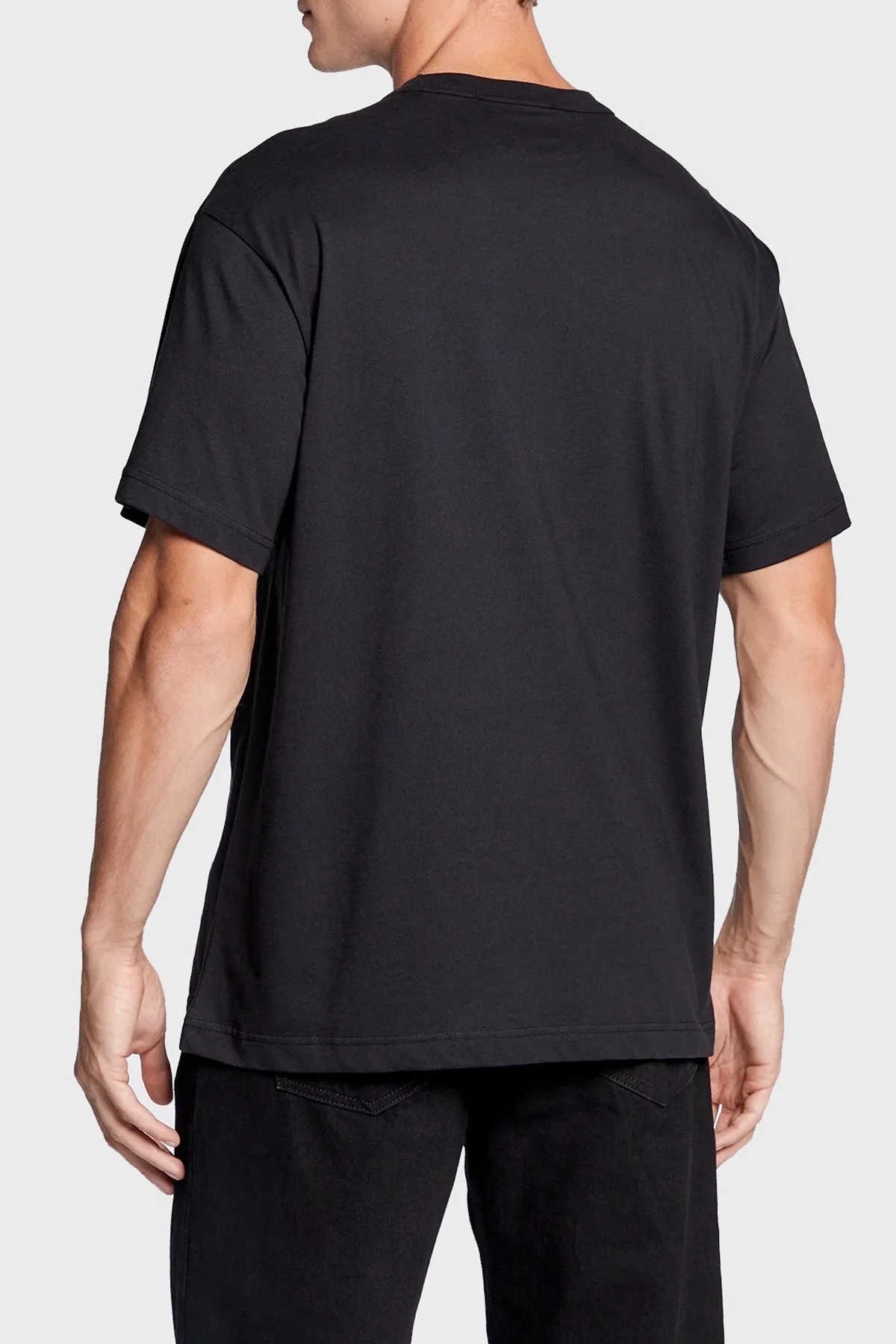 Versace % 100 Pamuk Loose Fit Bisiklet Yaka Erkek T Shirt 73GAHP02 CJ01P G89 SİYAH - 3