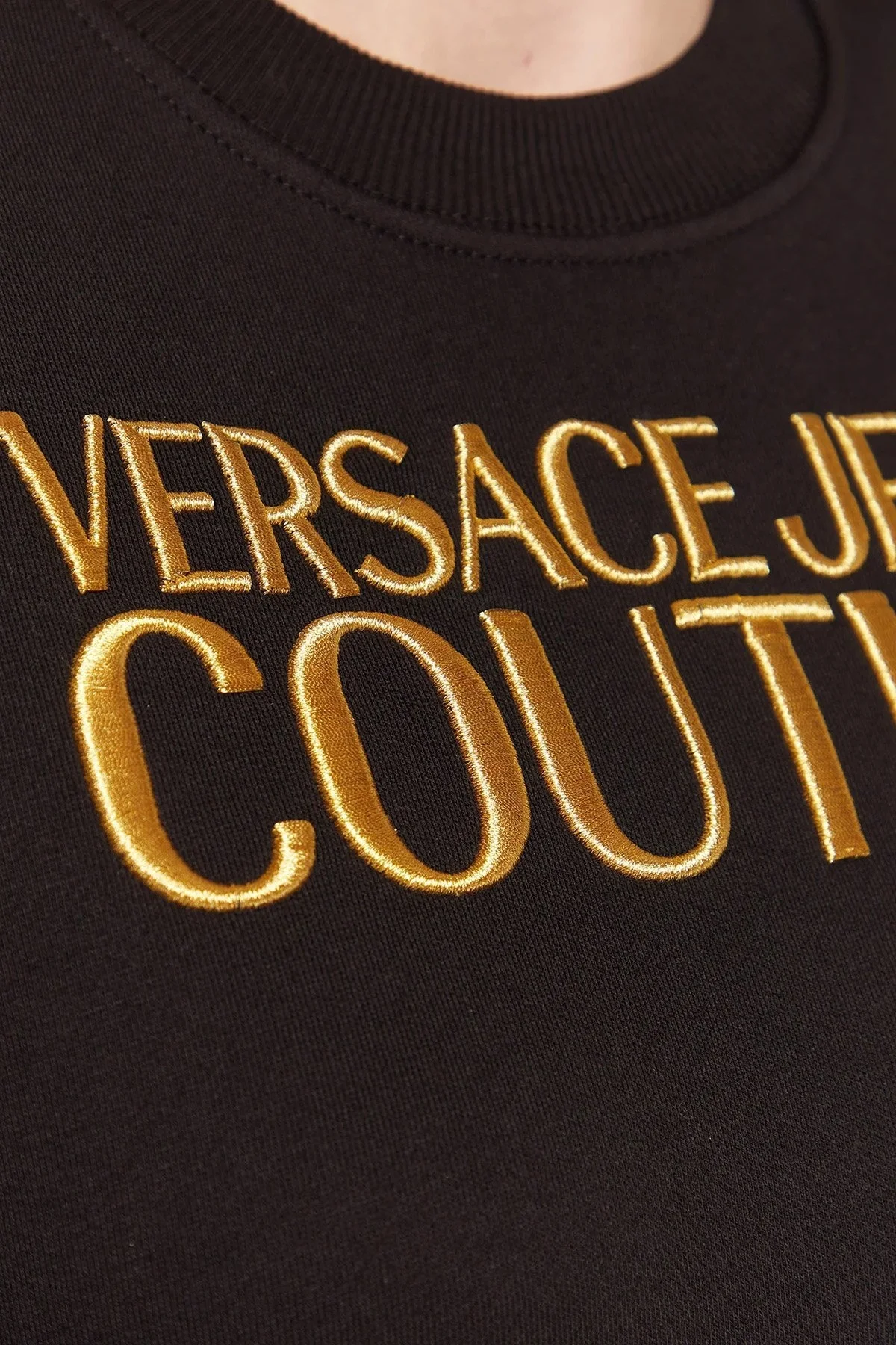 Versace % 100 Pamuk Regular Fit Bisiklet Yaka Bayan Sweat 73HAIT01 CF00T G89 SİYAH - 5