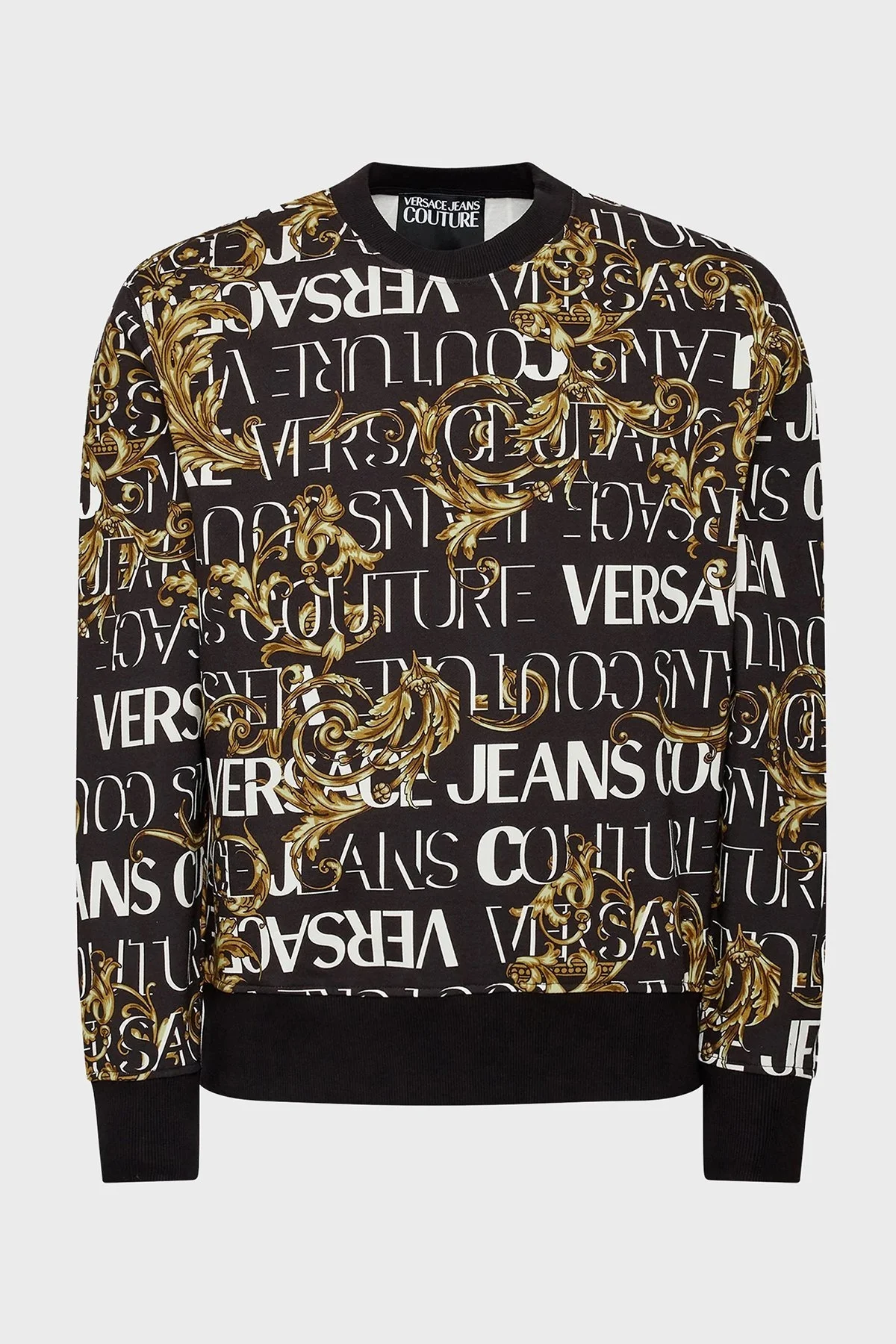 Versace % 100 Pamuk Regular Fit Bisiklet Yaka Erkek Sweat 73GAI3R0 FS041 G89 SİYAH - 5