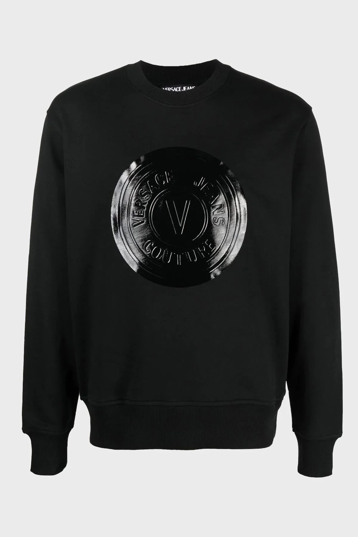 Versace % 100 Pamuk Regular Fit Bisiklet Yaka Erkek Sweat 73GAIP03 CF01P 899 SİYAH - 8