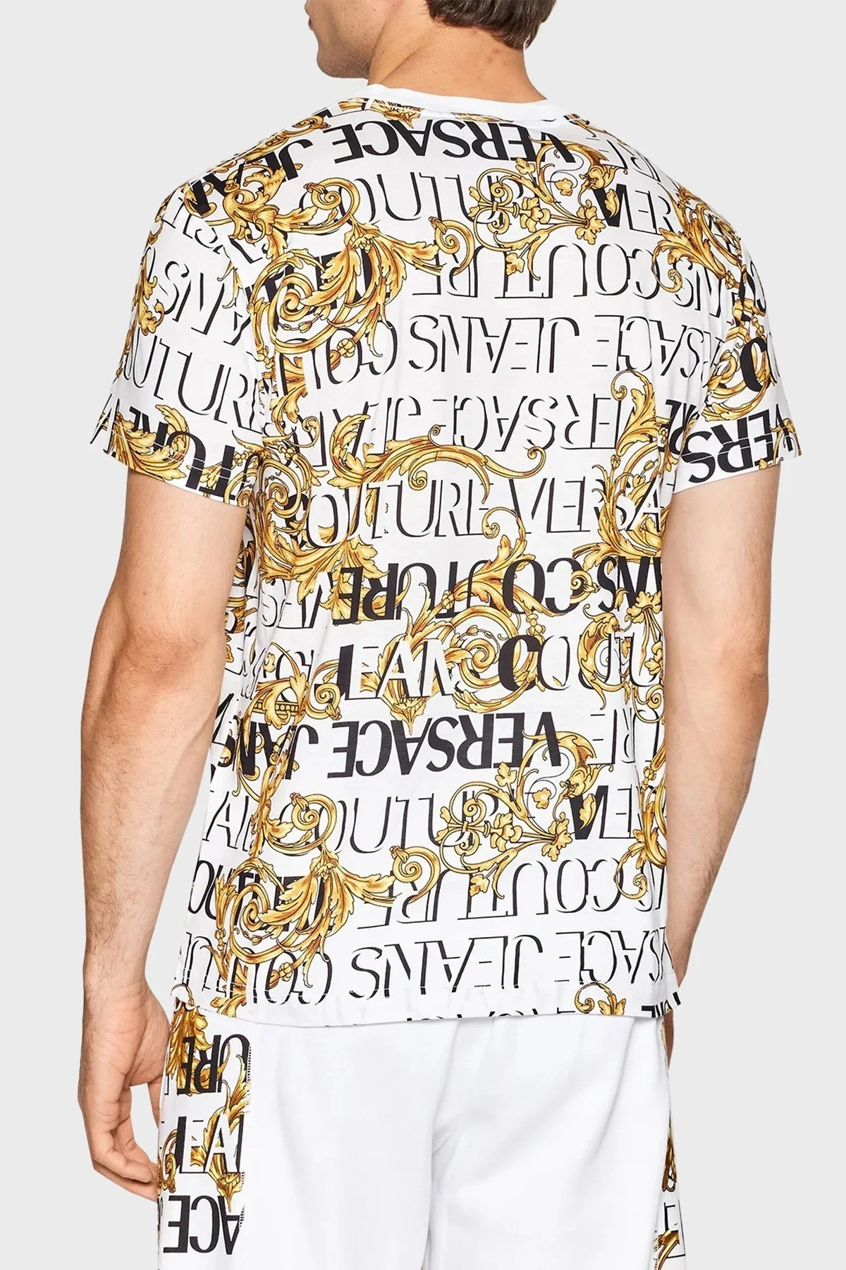 Versace % 100 Pamuk Regular Fit Bisiklet Yaka Erkek T Shirt 73GAH6S0 JS099 G03 BEYAZ - 3