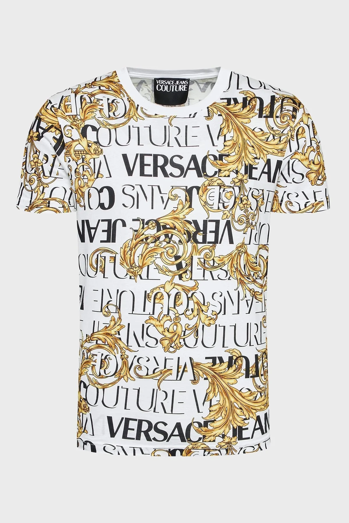 Versace % 100 Pamuk Regular Fit Bisiklet Yaka Erkek T Shirt 73GAH6S0 JS099 G03 BEYAZ - 5