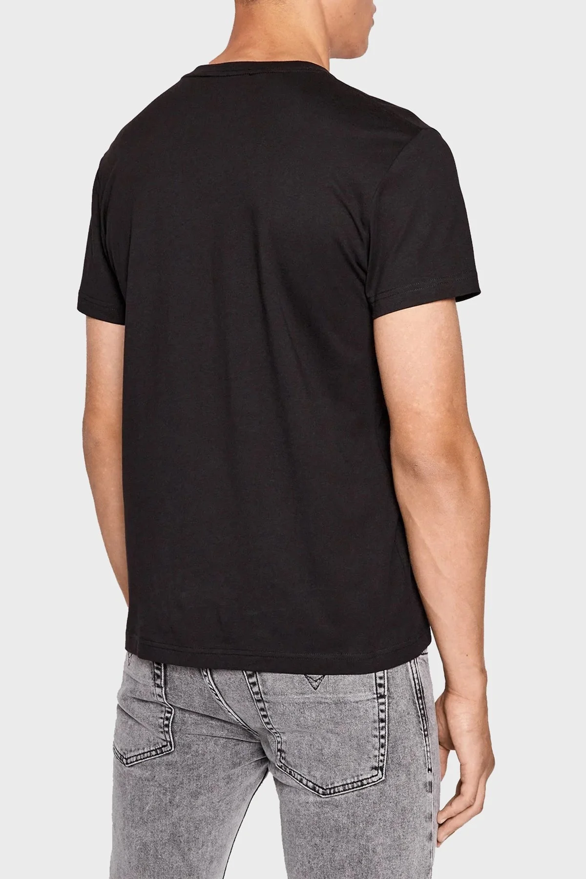 Versace % 100 Pamuk Regular Fit Bisiklet Yaka Erkek T Shirt 73GAHF05 CJ00F 899 SİYAH - 3