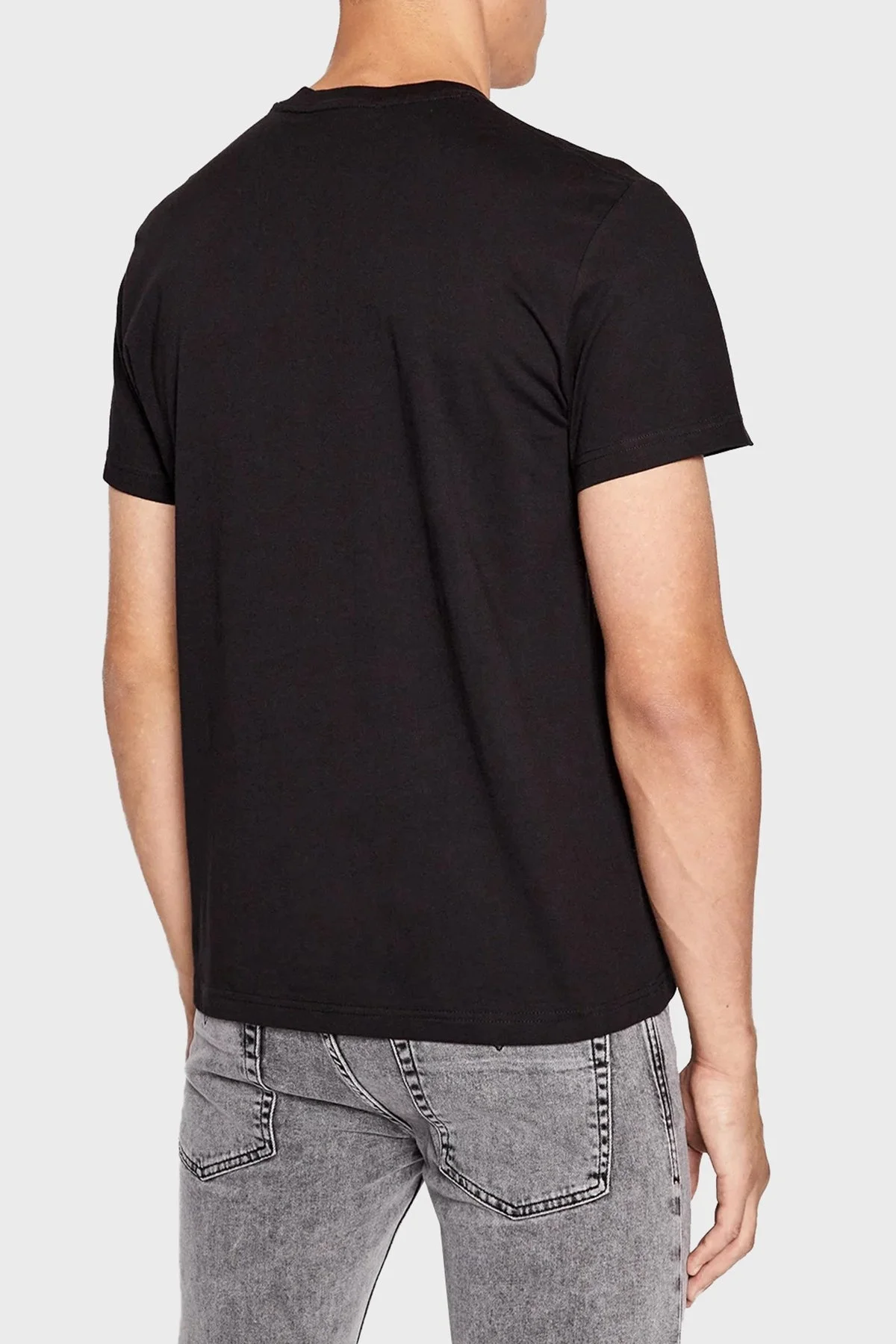 Versace % 100 Pamuk Regular Fit Bisiklet Yaka Erkek T Shirt 73GAHT01 CJ00T C89 SİYAH - 5