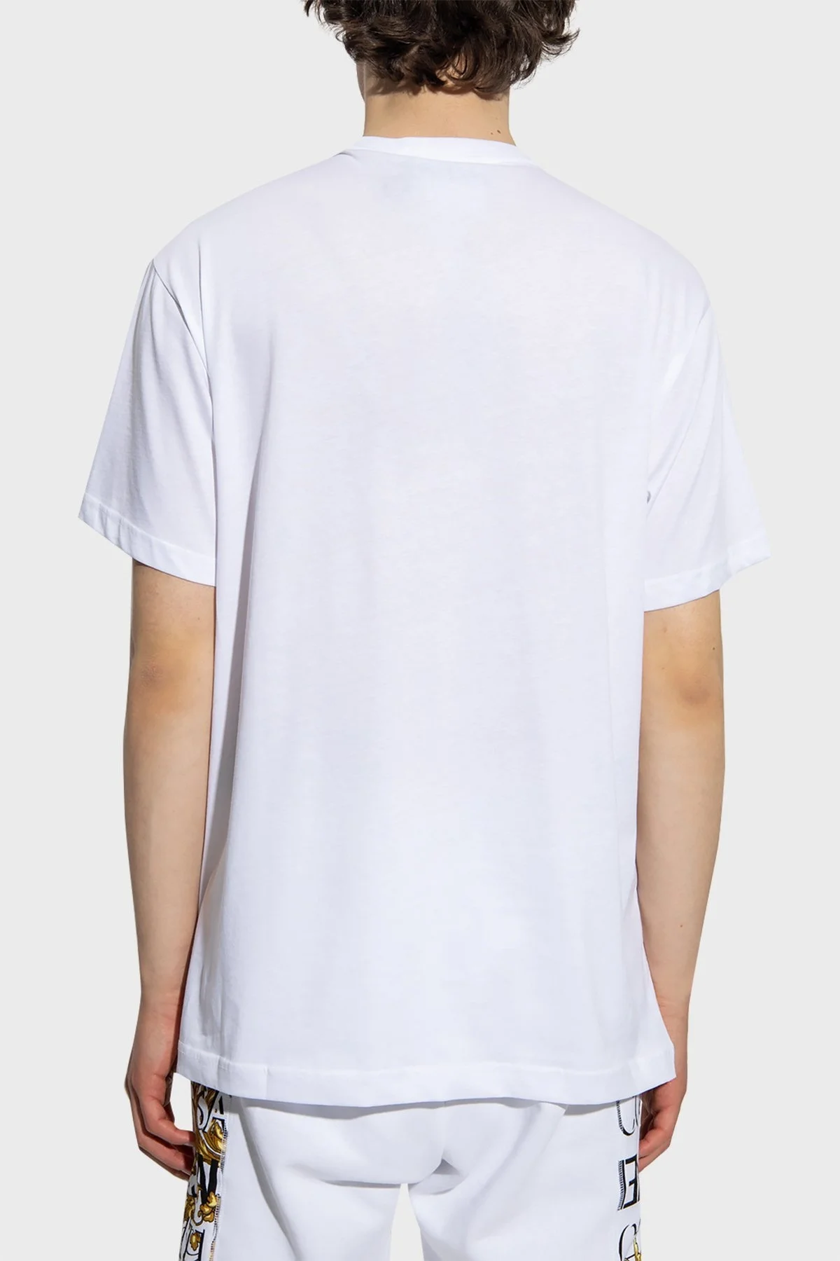 Versace % 100 Pamuk Regular Fit Bisiklet Yaka Erkek T Shirt 73GAHT05 CJ00T G03 BEYAZ - 3