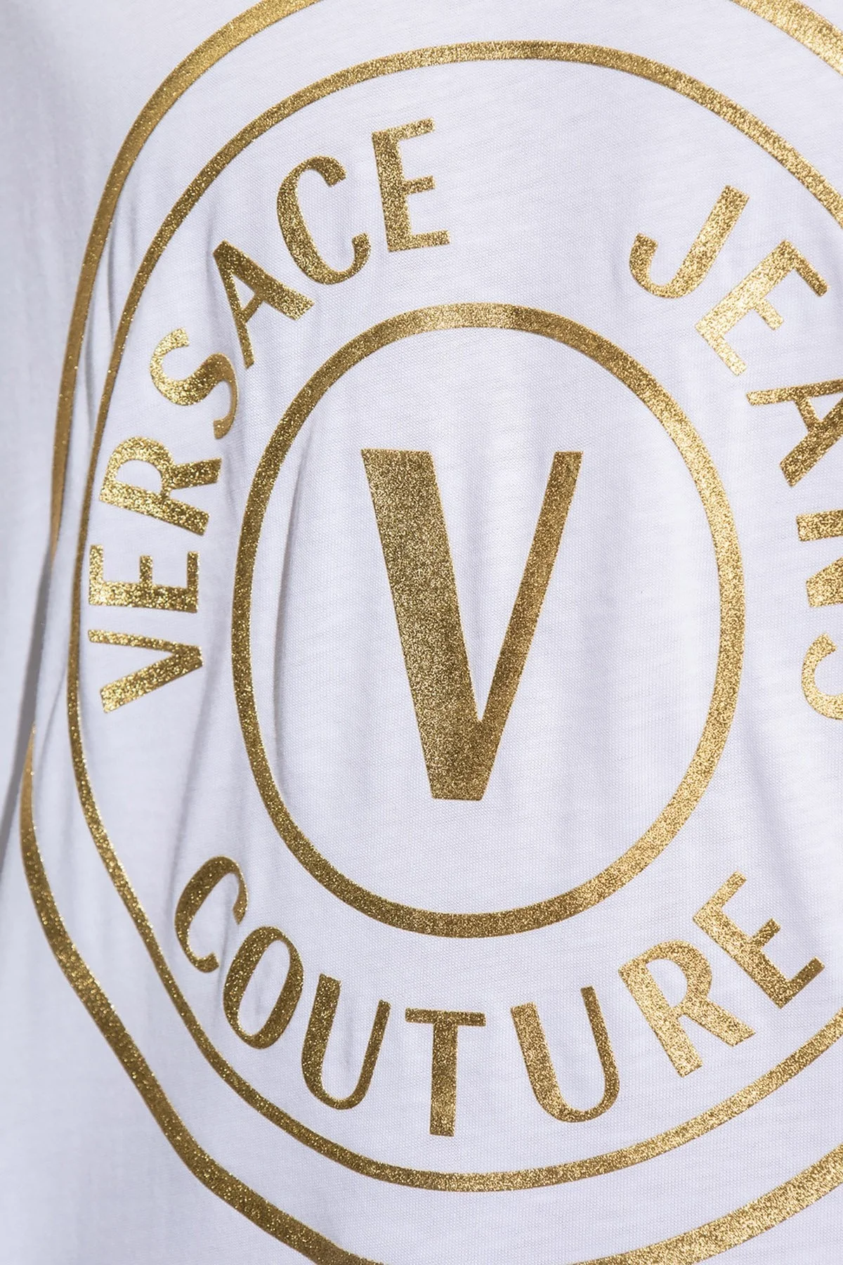 Versace % 100 Pamuk Regular Fit Bisiklet Yaka Erkek T Shirt 73GAHT05 CJ00T G03 BEYAZ - 4