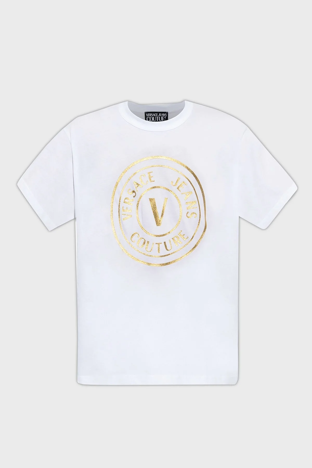 Versace % 100 Pamuk Regular Fit Bisiklet Yaka Erkek T Shirt 73GAHT05 CJ00T G03 BEYAZ - 5