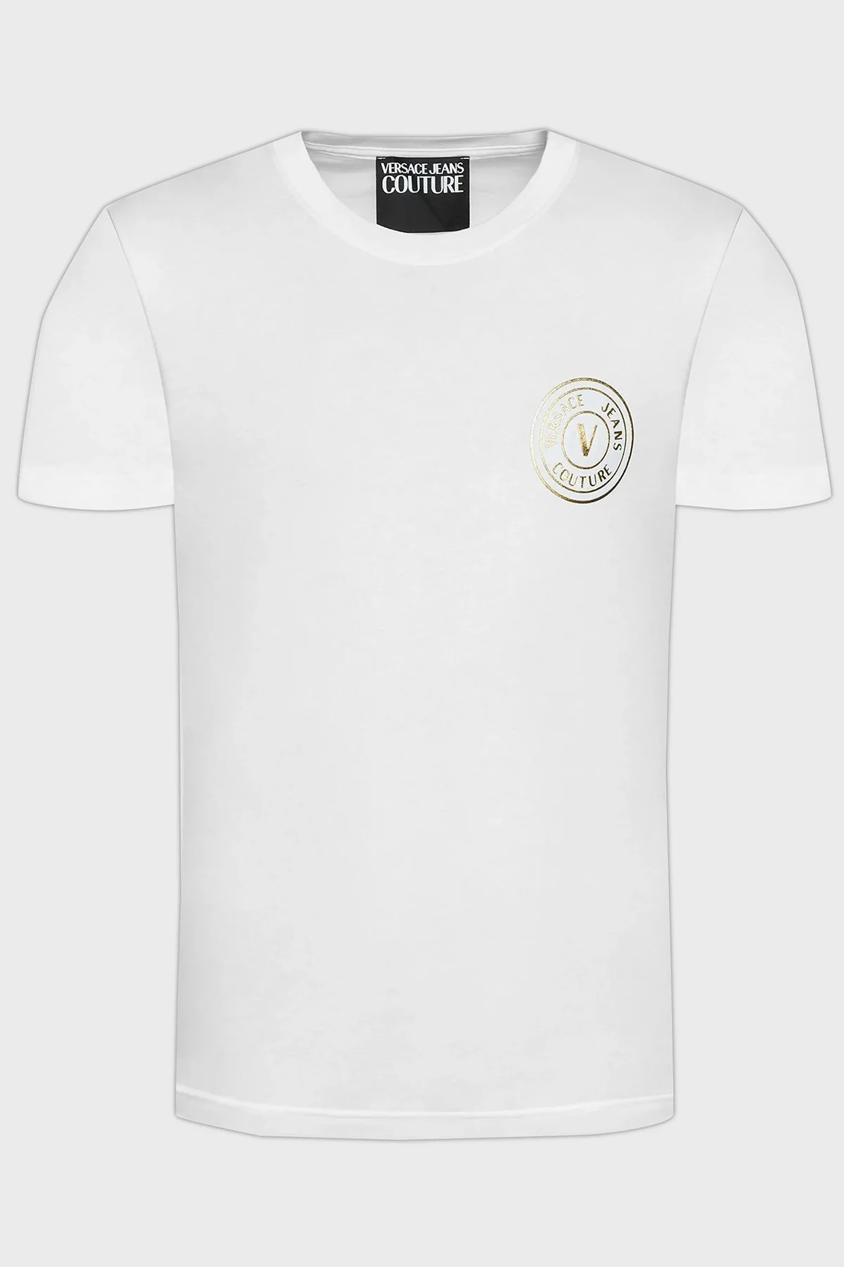 Versace % 100 Pamuk Regular Fit Bisiklet Yaka Erkek T Shirt 73GAHT27 CJ00T G03 BEYAZ - 5