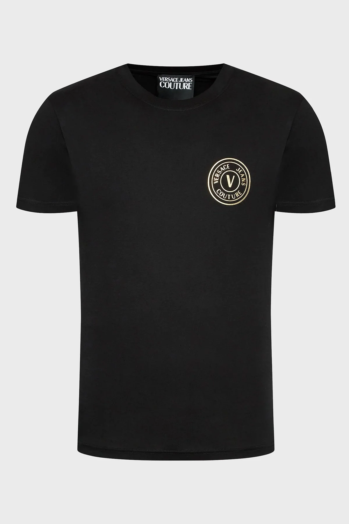 Versace % 100 Pamuk Regular Fit Bisiklet Yaka Erkek T Shirt 73GAHT27 CJ00T G89 SİYAH - 5