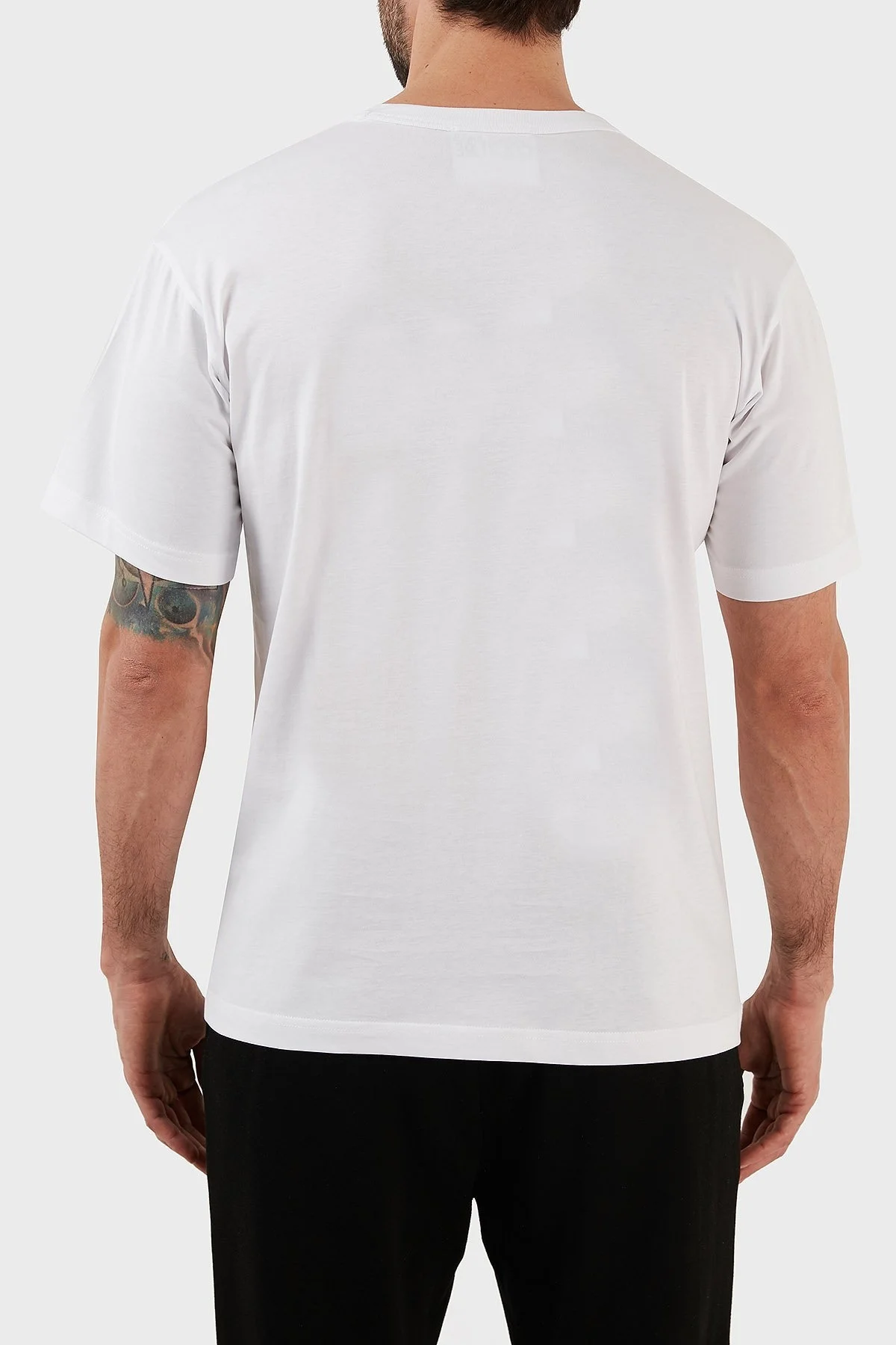 Versace Jeans Couture % 100 Pamuk Regular Fit Bisiklet Yaka Erkek T Shirt 74GAHT10 CJ00T G03 BEYAZ - 5