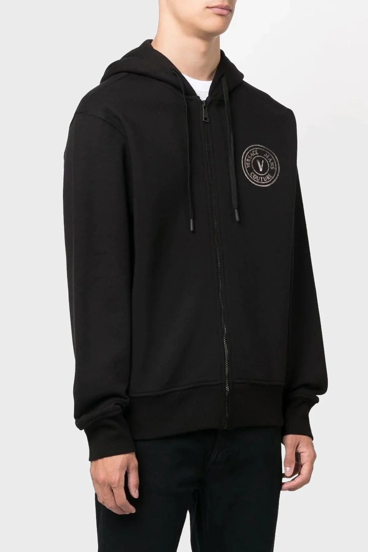 Versace % 100 Pamuk Regular Fit Kapüşonlu Erkek Sweat 73GAIT06 CF00T C89 SİYAH - 6