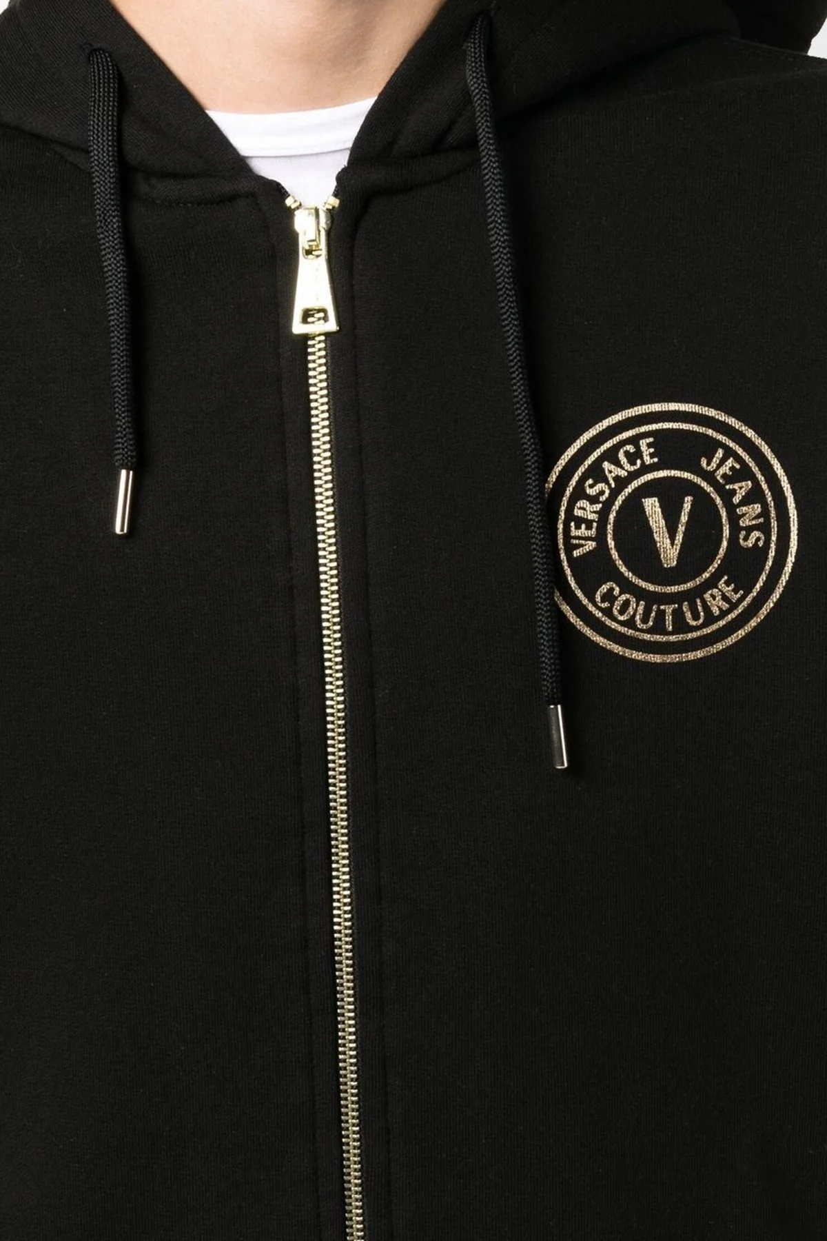 Versace % 100 Pamuk Regular Fit Kapüşonlu Erkek Sweat 73GAIT06 CF00T G89 SİYAH - 4