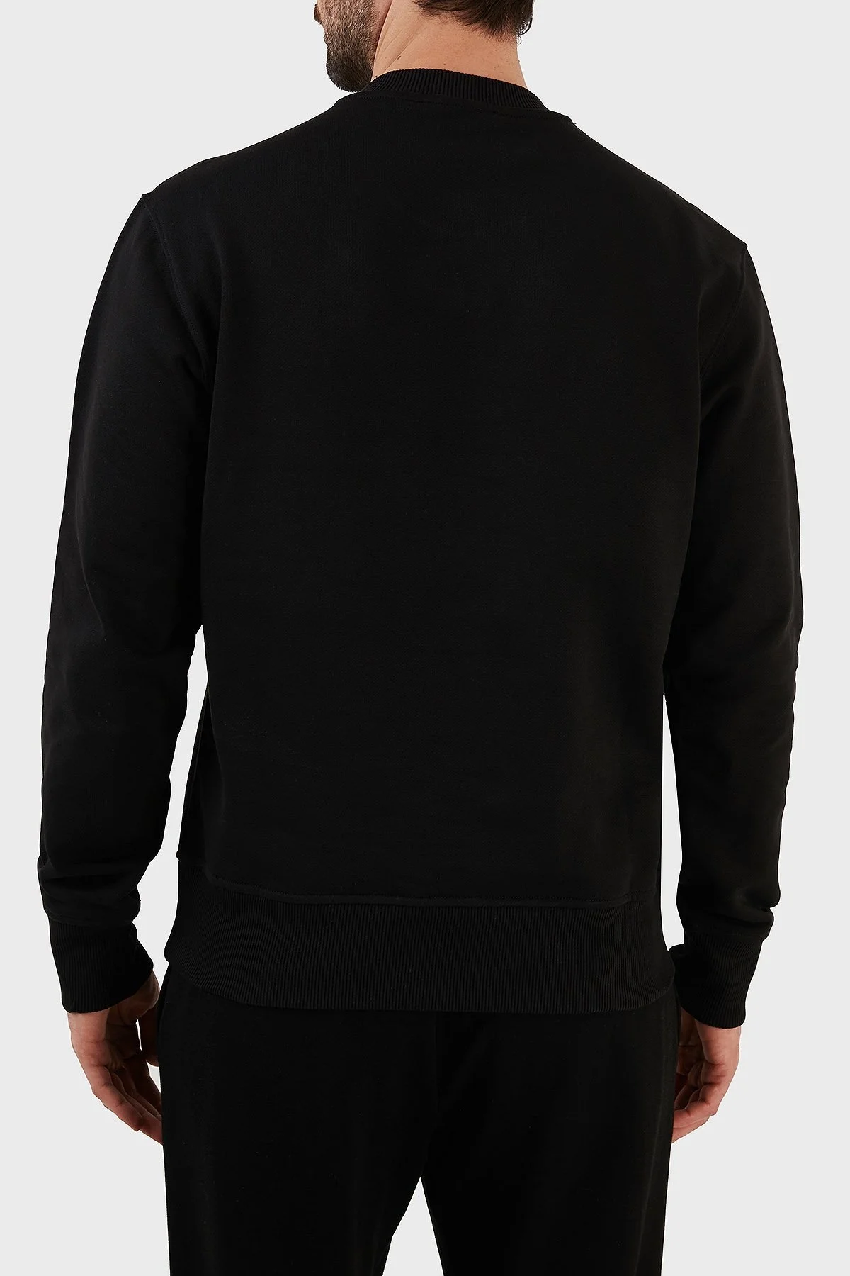 Versace % 100 Pamuk Regular Fit Sıfır Yaka Erkek Sweat 73GAIF07 CF03F 899 SİYAH - 6