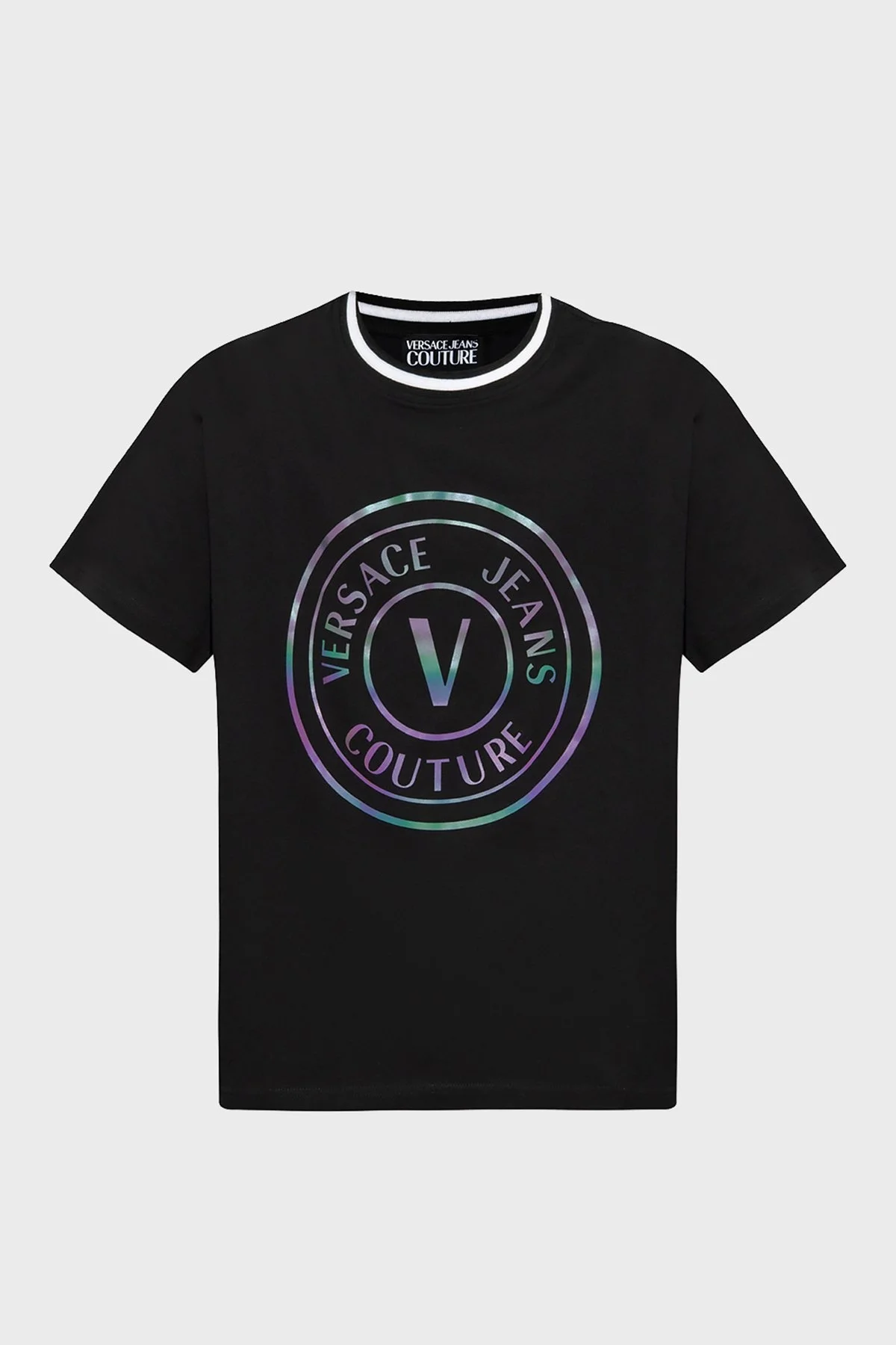 Versace % 100 Pamuk Relaxed Fit Sıfır Yaka Erkek T Shirt 73GAHG01 CJ00G 899 SİYAH - 3