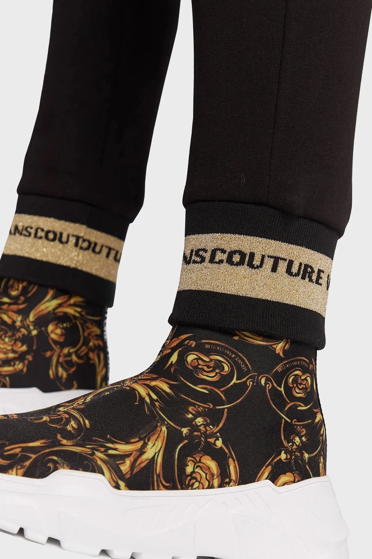 Versace % 100 Pamuk Slim Fit Jogger Spor Bayan Pantolon 73HAAT07 CF00T G89 SİYAH - 4